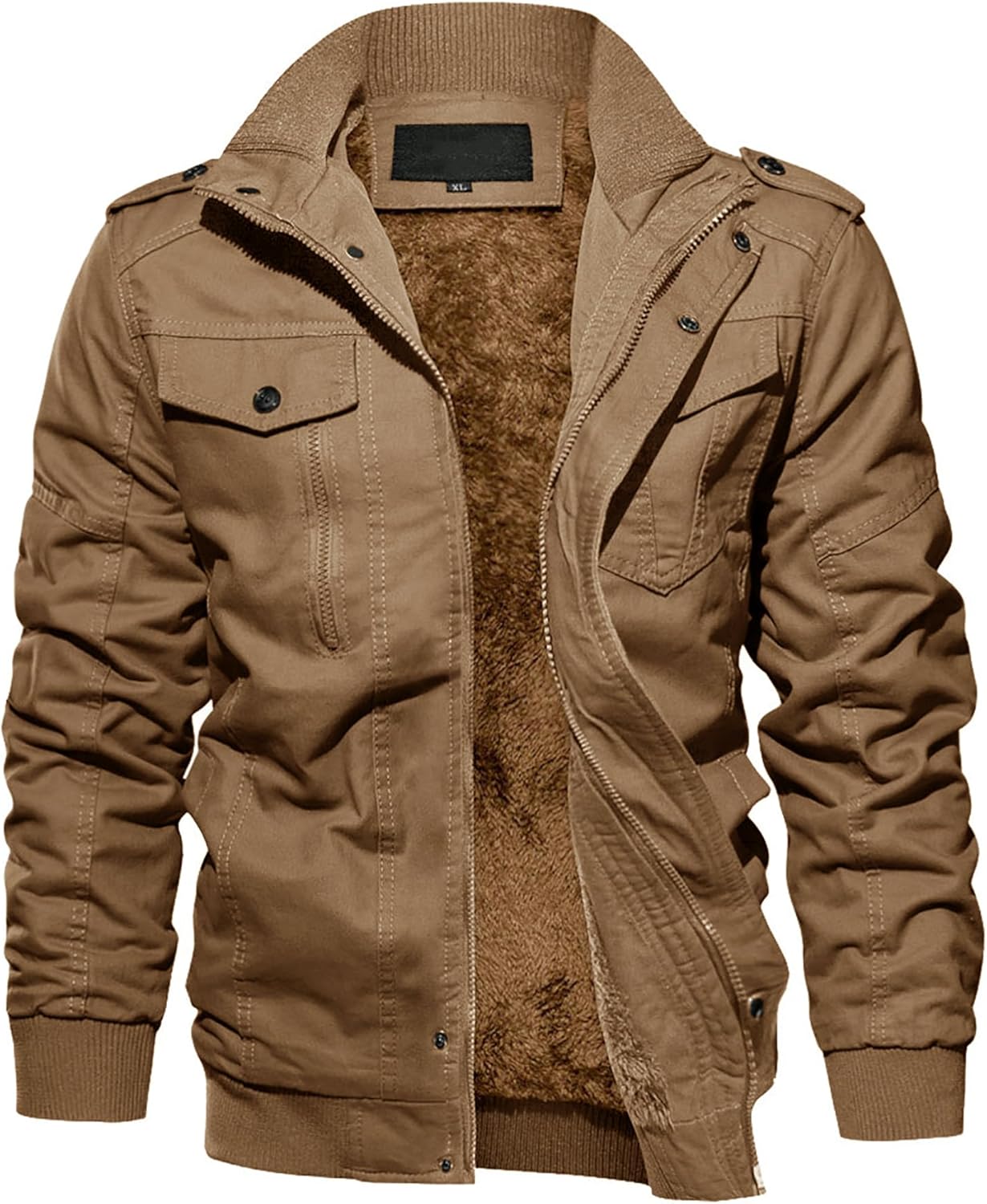 EKLENTSON Men’s Winter Jacket with Multi Pockets Zip Front Thick Thermal Fleece Lined Coat Work Cargo Jacket for Men EKLENTSON Men’s Winter Jacket with Multi Pockets Zip Front Thick Thermal Fleece Lined Coat Work Cargo Jacket for Men