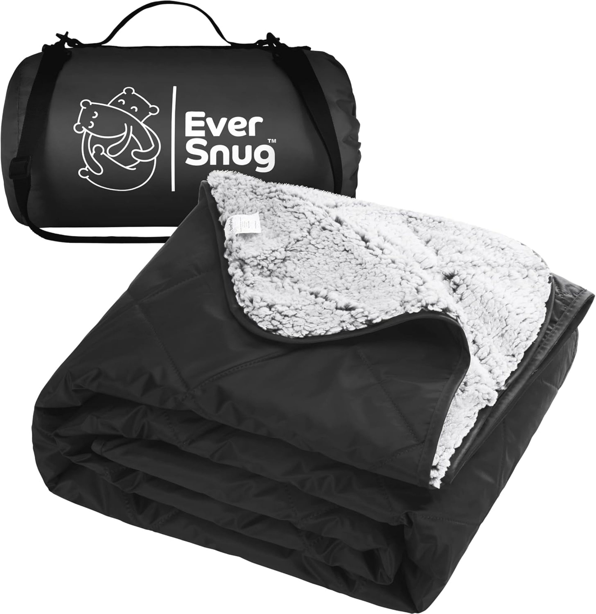 EverSnug Sherpa Waterproof Camping Blanket – Extra Thick and Warm, Large Sherpa Fleece Outdoor Blanket for Camping, Picnics, Beaches, Stadiums, Pets – Washable and Windproof for Cold Weather (Black) EverSnug Sherpa Waterproof Camping Blanket – Extra Thick and Warm, Large Sherpa Fleece Outdoor Blanket for Camping, Picnics, Beaches, Stadiums, Pets – Washable and Windproof for Cold Weather (Black)