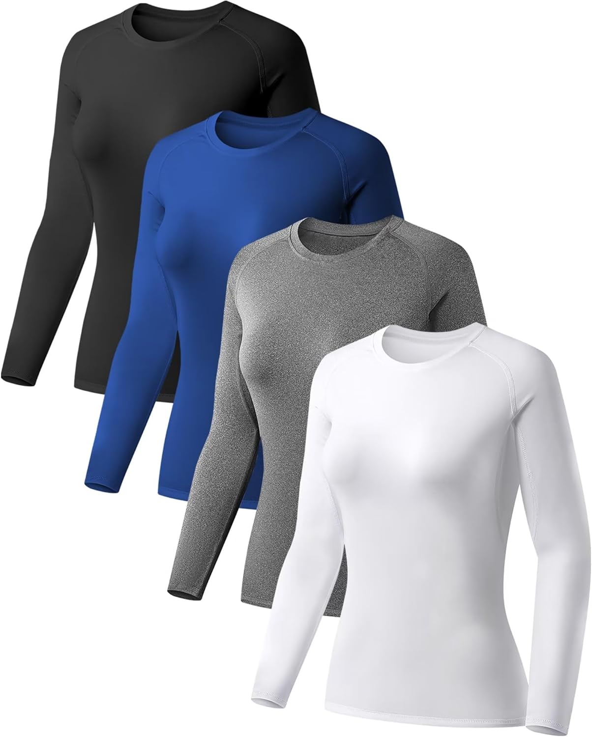 TELALEO 4 Pack Women’s Compression Shirt Long Sleeve Performance Workout Baselayer Athletic Top Sports Gear TELALEO 4 Pack Women’s Compression Shirt Long Sleeve Performance Workout Baselayer Athletic Top Sports Gear