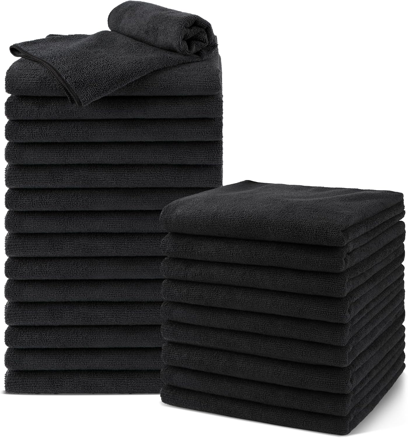 Salon Towels 24 Pack, Microfiber Barber Towel Bulk, (16×29 inches) Hair-Drying Cloth Super Soft Black Hand Cloths for Gym, Bath, Spa Use and Home Beauty Care(Not Bleach Proof) Salon Towels 24 Pack, Microfiber Barber Towel Bulk, (16×29 inches) Hair-Drying Cloth Super Soft Black Hand Cloths for Gym, Bath, Spa Use and Home Beauty Care(Not Bleach Proof)