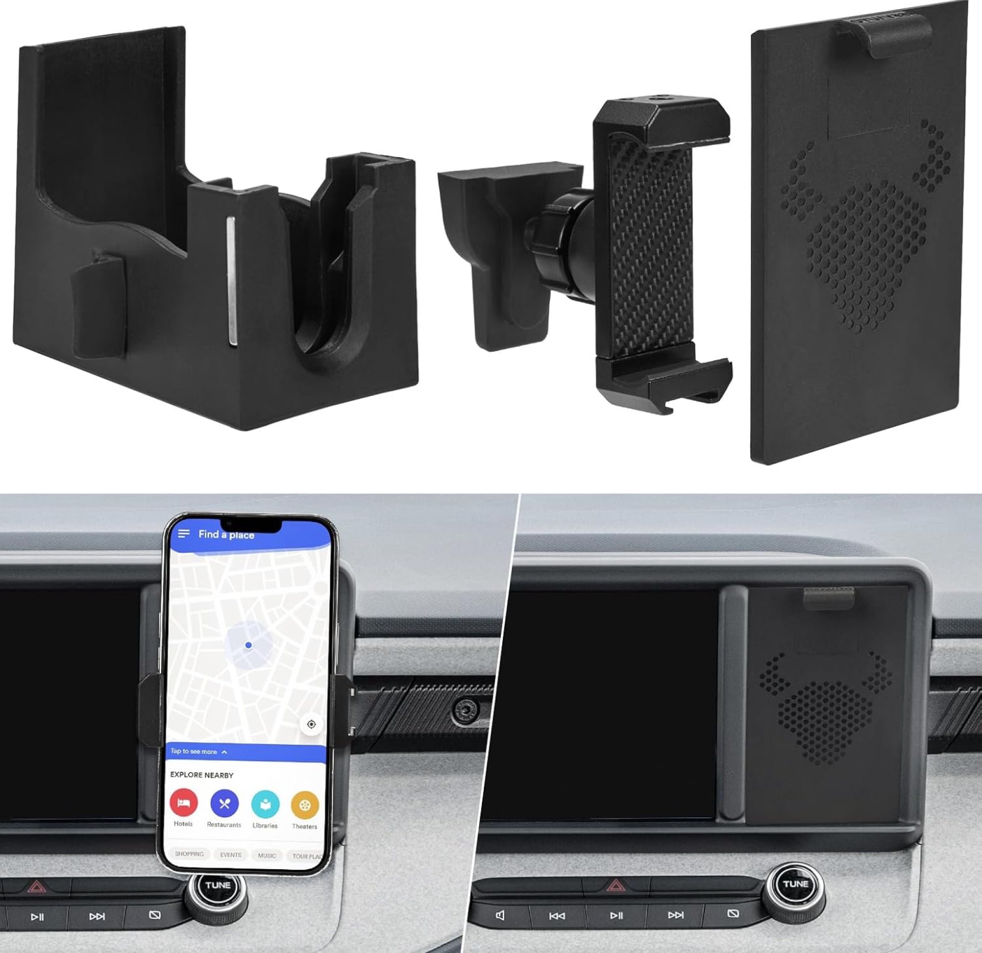 JOYTUTUS Cubby Phone Mount Cubby Storage Compatible with Ford Maverick 2024 2023 2022 Truck Dash Cubby Insert Phone Holder & Storage Box Kit JOYTUTUS Cubby Phone Mount Cubby Storage Compatible with Ford Maverick 2024 2023 2022 Truck Dash Cubby Insert Phone Holder & Storage Box Kit