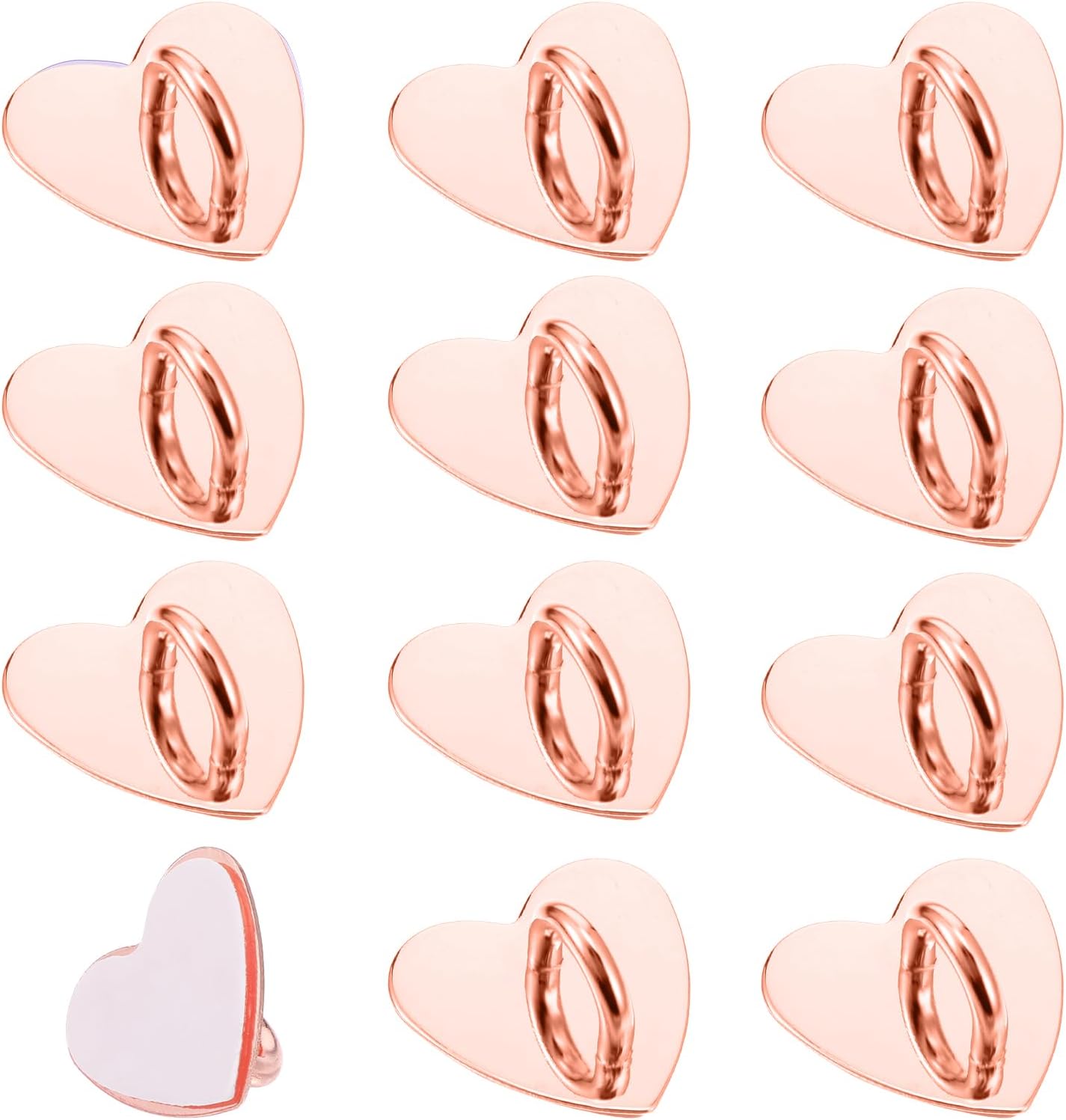 12PCS Phone Holder Heart Phone Ring, Self-Adhesive Cell Phone Hook Cell Phone Charm Hook for Cell Phone Tablet DIY Accessories (Rose Gold) 12PCS Phone Holder Heart Phone Ring, Self-Adhesive Cell Phone Hook Cell Phone Charm Hook for Cell Phone Tablet DIY Accessories (Rose Gold)