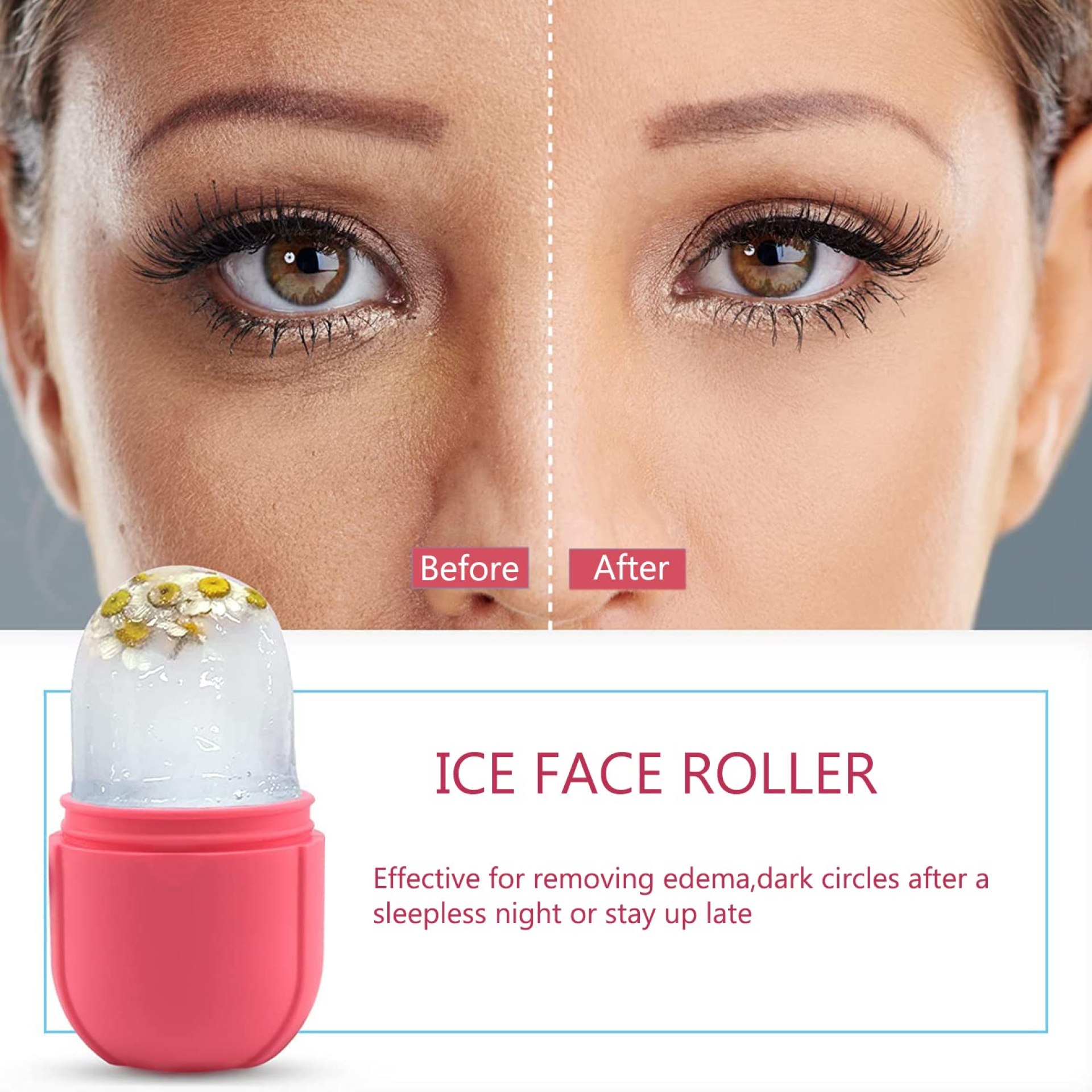 Ice Roller for Face and Eye, Ice Face Roller,Facial Beauty Ice Roller Skin Care Tools, Ice Facial Cube, Gua Sha Face Massage, Silicone Ice Mold for Face Beauty (Pink) Ice Roller for Face and Eye, Ice Face Roller,Facial Beauty Ice Roller Skin Care Tools, Ice Facial Cube, Gua Sha Face Massage, Silicone Ice Mold for Face Beauty (Pink)