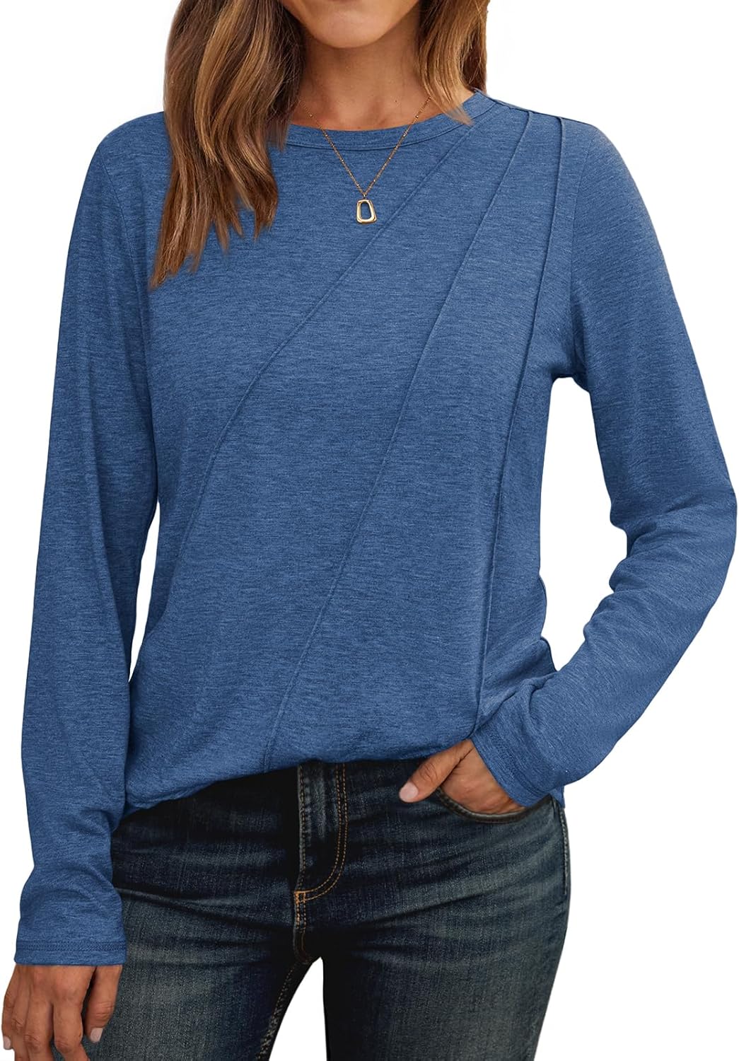 AUTOMET Womens Long Sleeve Shirts Pleated Crew Neck Casual Fall Fashion Tops Loose Fit Lightweight Girls Outfits Clothes AUTOMET Womens Long Sleeve Shirts Pleated Crew Neck Casual Fall Fashion Tops Loose Fit Lightweight Girls Outfits Clothes