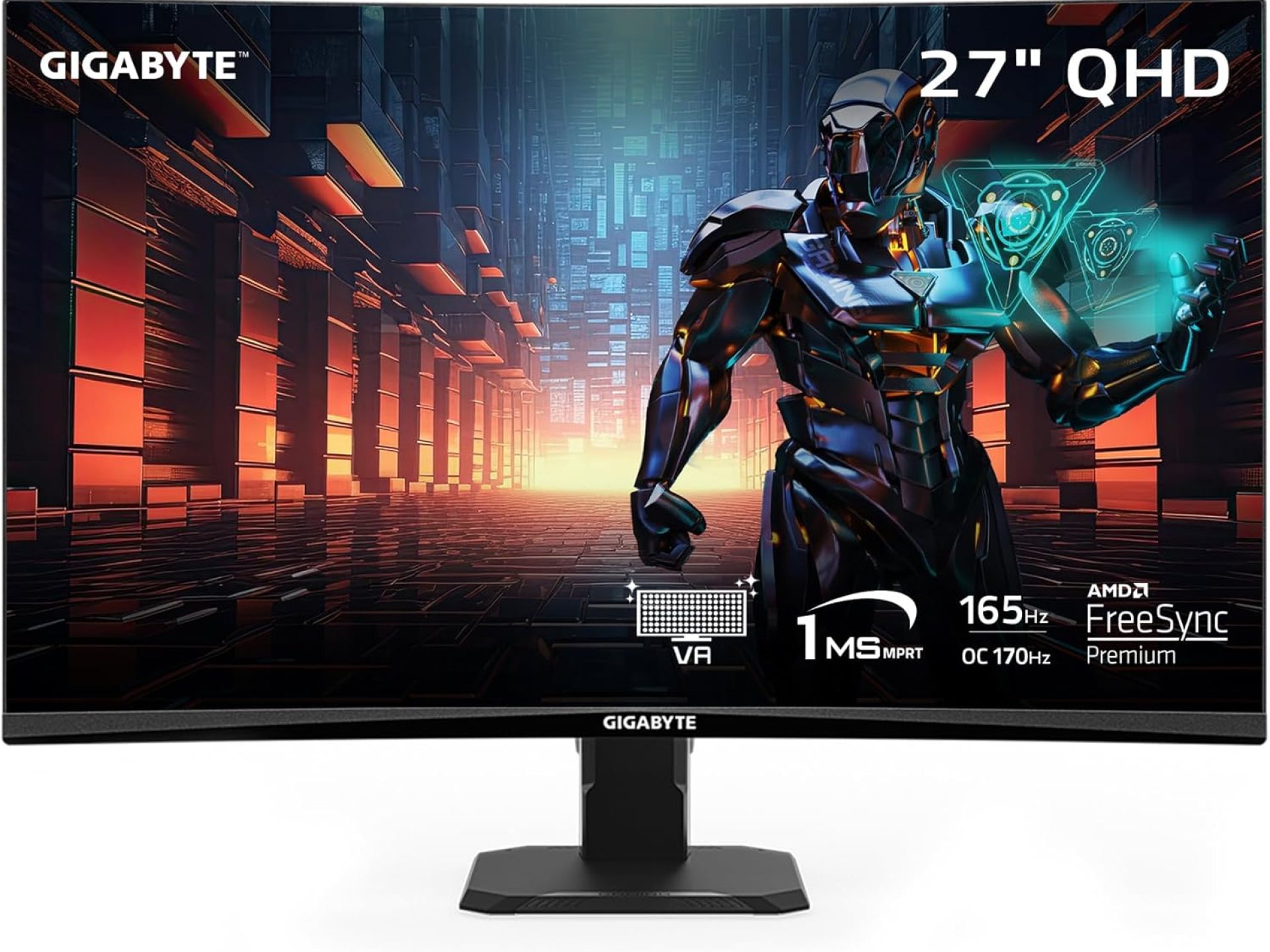 GIGABYTE GS27QC 27″ 165Hz 1440P Curved Gaming Monitor, 2560 x 1440 VA 1500R Display, 1ms (MPRT) Response Time, HDR Ready, FreeSync Premium, 1x Display Port 1.4, 2X HDMI 2.0,Black GIGABYTE GS27QC 27″ 165Hz 1440P Curved Gaming Monitor, 2560 x 1440 VA 1500R Display, 1ms (MPRT) Response Time, HDR Ready, FreeSync Premium, 1x Display Port 1.4, 2X HDMI 2.0,Black