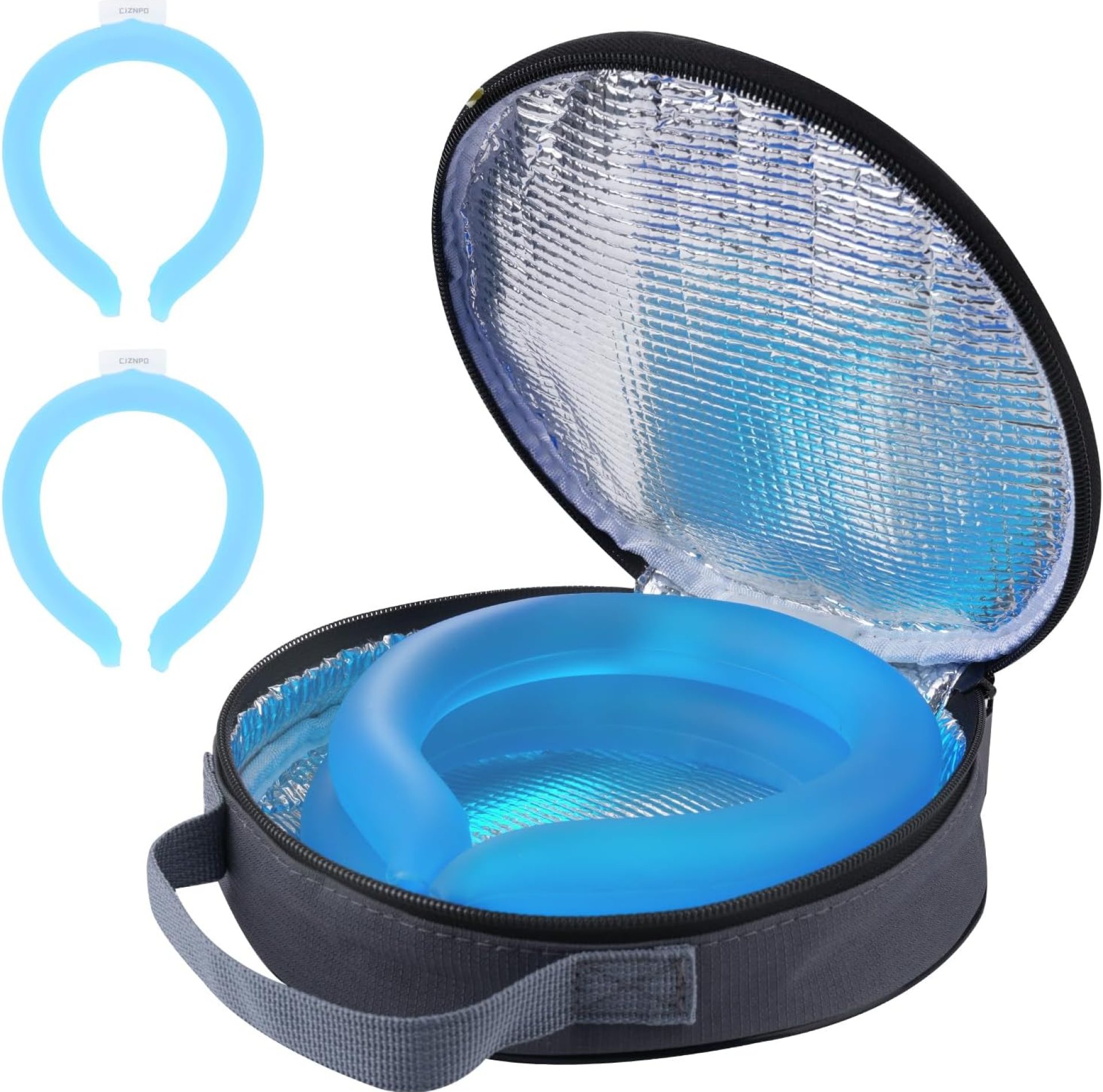 2Pcs. Neck Cooler Ice Ring with Insulated Bag. Wearable Body Cooling Tube for Hot Weather in Summer, Gel Ice Collar for Outdoor Workers, Sports. Reusable Cool Wraps. (Blue*2) 2Pcs. Neck Cooler Ice Ring with Insulated Bag. Wearable Body Cooling Tube for Hot Weather in Summer, Gel Ice Collar for Outdoor Workers, Sports. Reusable Cool Wraps. (Blue*2)