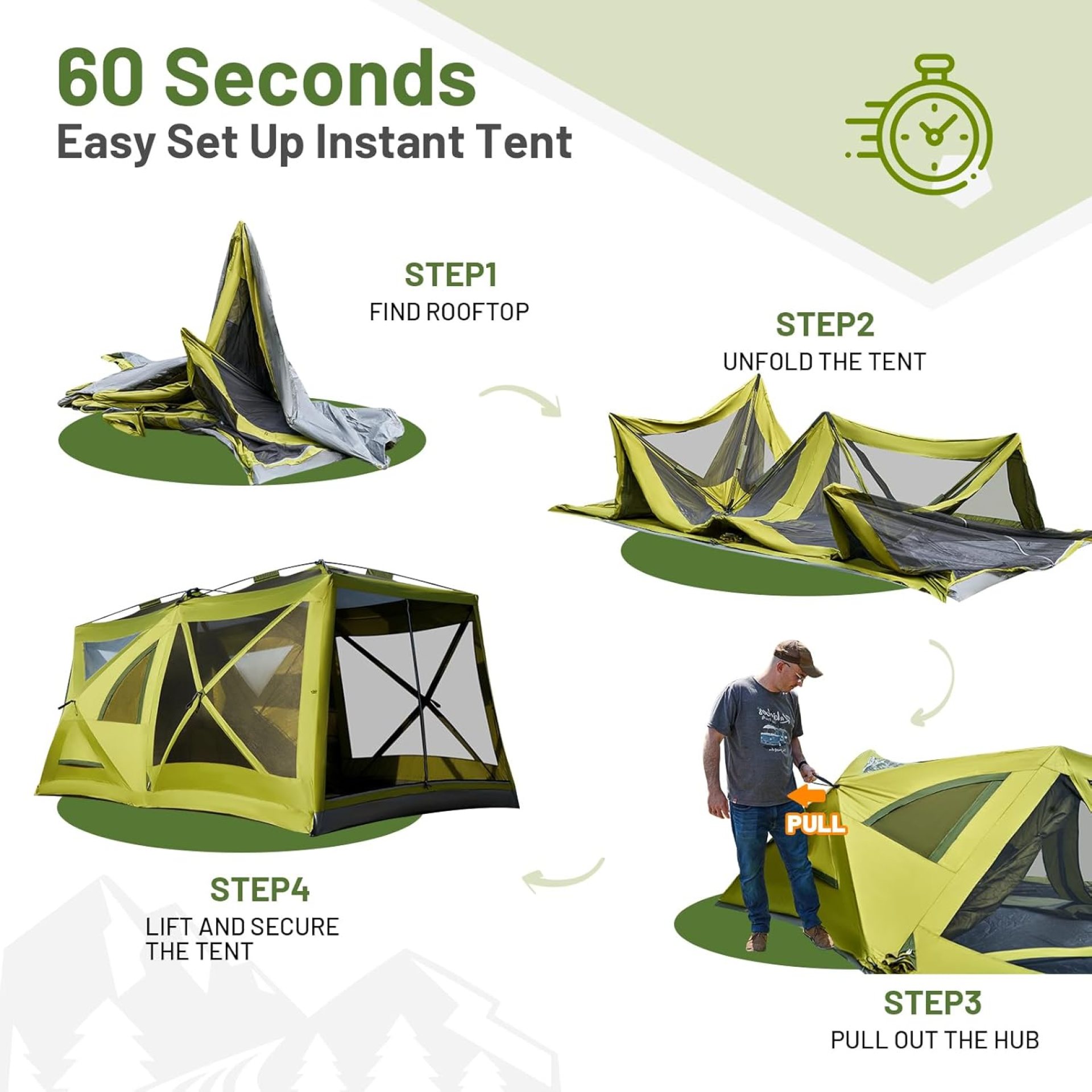 TIMBER RIDGE 4/6/8 Person Instant Pop Up Cabin Tent, Easy 60 Second Setup, Weather Resistant Camping Family Hub Tent with Rain Fly and Carry Bag for Camping Hiking Outdoor Travel TIMBER RIDGE 4/6/8 Person Instant Pop Up Cabin Tent, Easy 60 Second Setup, Weather Resistant Camping Family Hub Tent with Rain Fly and Carry Bag for Camping Hiking Outdoor Travel