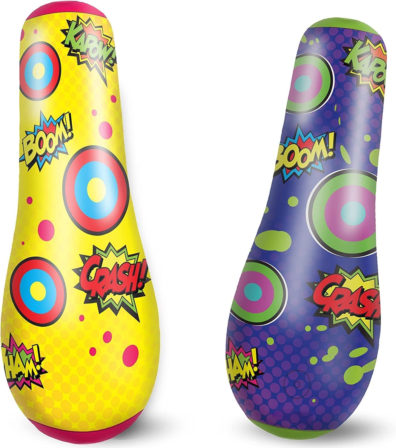 2 Pack Inflatable Bopper, 47 Inches Kids Punching Bag with Bounce-Back Action, Inflatable Punching Bag for Kids Presents 2 Pack Inflatable Bopper, 47 Inches Kids Punching Bag with Bounce-Back Action, Inflatable Punching Bag for Kids Presents