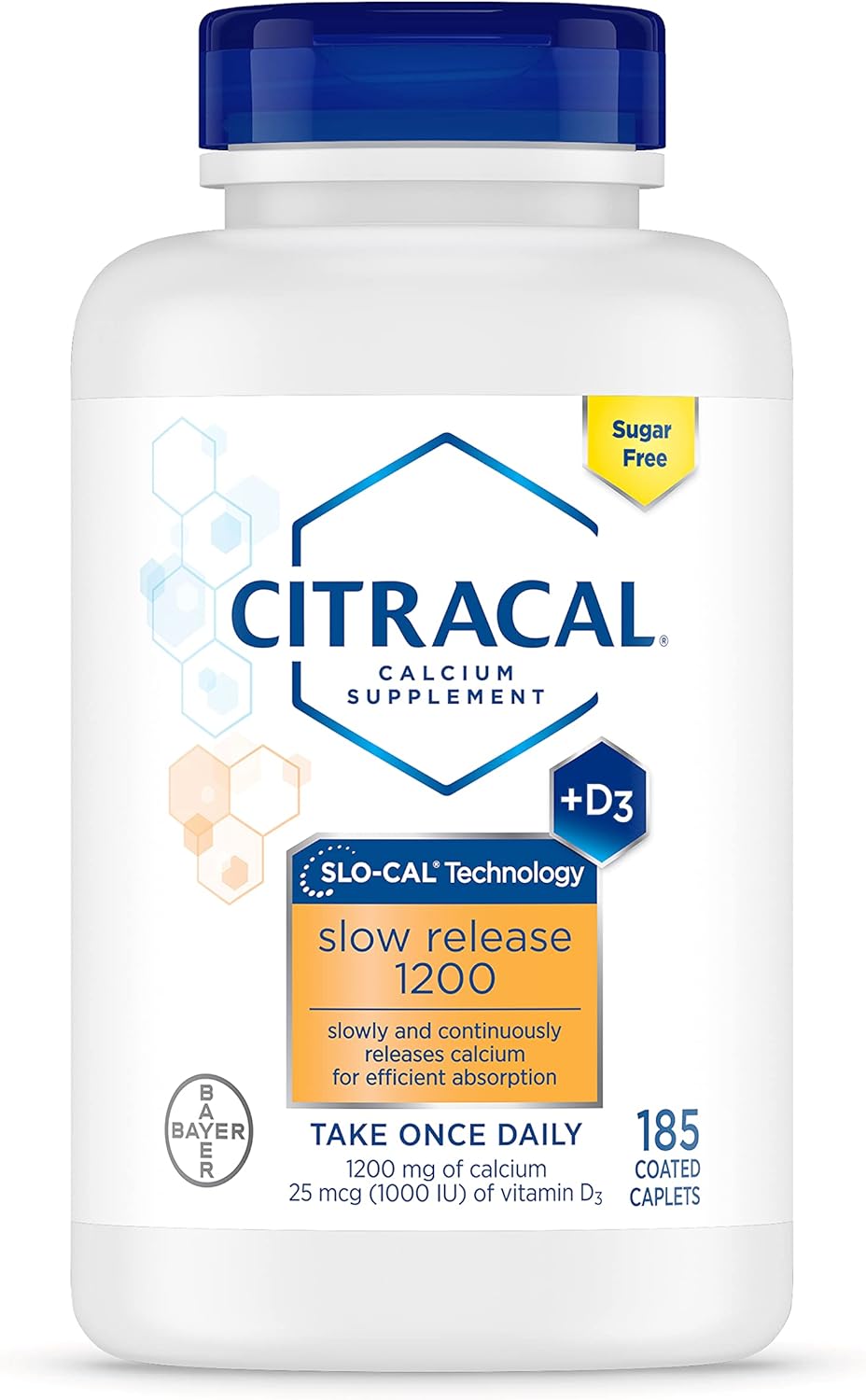 Citracal Slow Release 1200, 1200 mg Calcium Citrate and Calcium Carbonate with 25 mcg (1000 IU) Vitamin D3, Bone Health Support, Calcium Supplement for Ages 12+, Take Once Daily Caplet, 185 Count Citracal Slow Release 1200, 1200 mg Calcium Citrate and Calcium Carbonate with 25 mcg (1000 IU) Vitamin D3, Bone Health Support, Calcium Supplement for Ages 12+, Take Once Daily Caplet, 185 Count