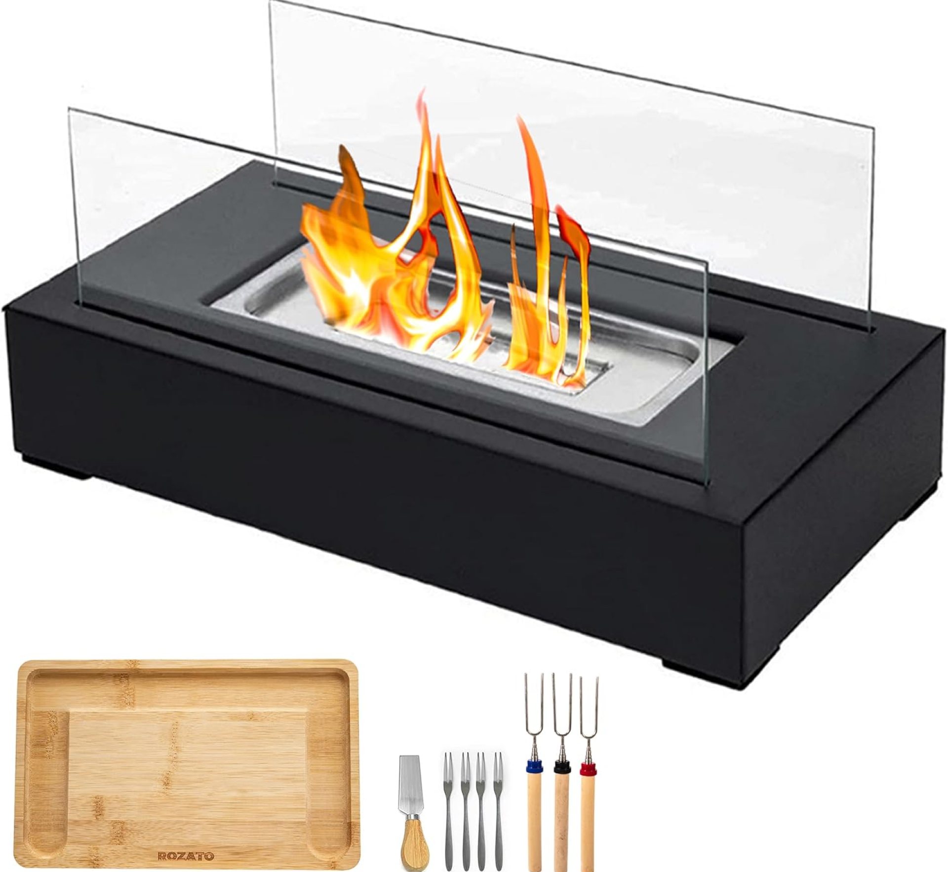Tabletop Fire Pit with Smores Maker Kit Portable Indoor/Outdoor Mini Small Fireplace Table Top Decor Home Patio Balcony Backyard Gifts for Women Mom Her Wedding Mothers Day Housewarming Birthday Gift Tabletop Fire Pit with Smores Maker Kit Portable Indoor/Outdoor Mini Small Fireplace Table Top Decor Home Patio Balcony Backyard Gifts for Women Mom Her Wedding Mothers Day Housewarming Birthday Gift