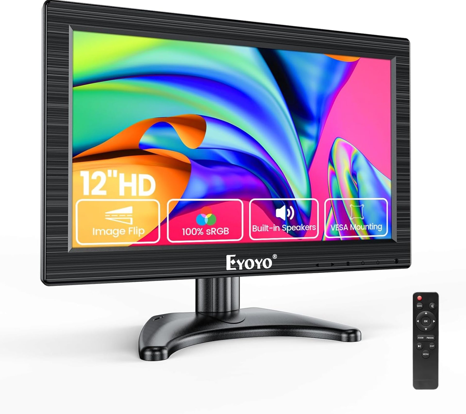 Eyoyo 12 Inch Monitor 1366×768 Small TV Monitor with HDMI VGA BNC AV Ports 16:9 Mini Display for Computer PC RasPi Laptop CCTV Security Analog Camera Eyoyo 12 Inch Monitor 1366×768 Small TV Monitor with HDMI VGA BNC AV Ports 16:9 Mini Display for Computer PC RasPi Laptop CCTV Security Analog Camera