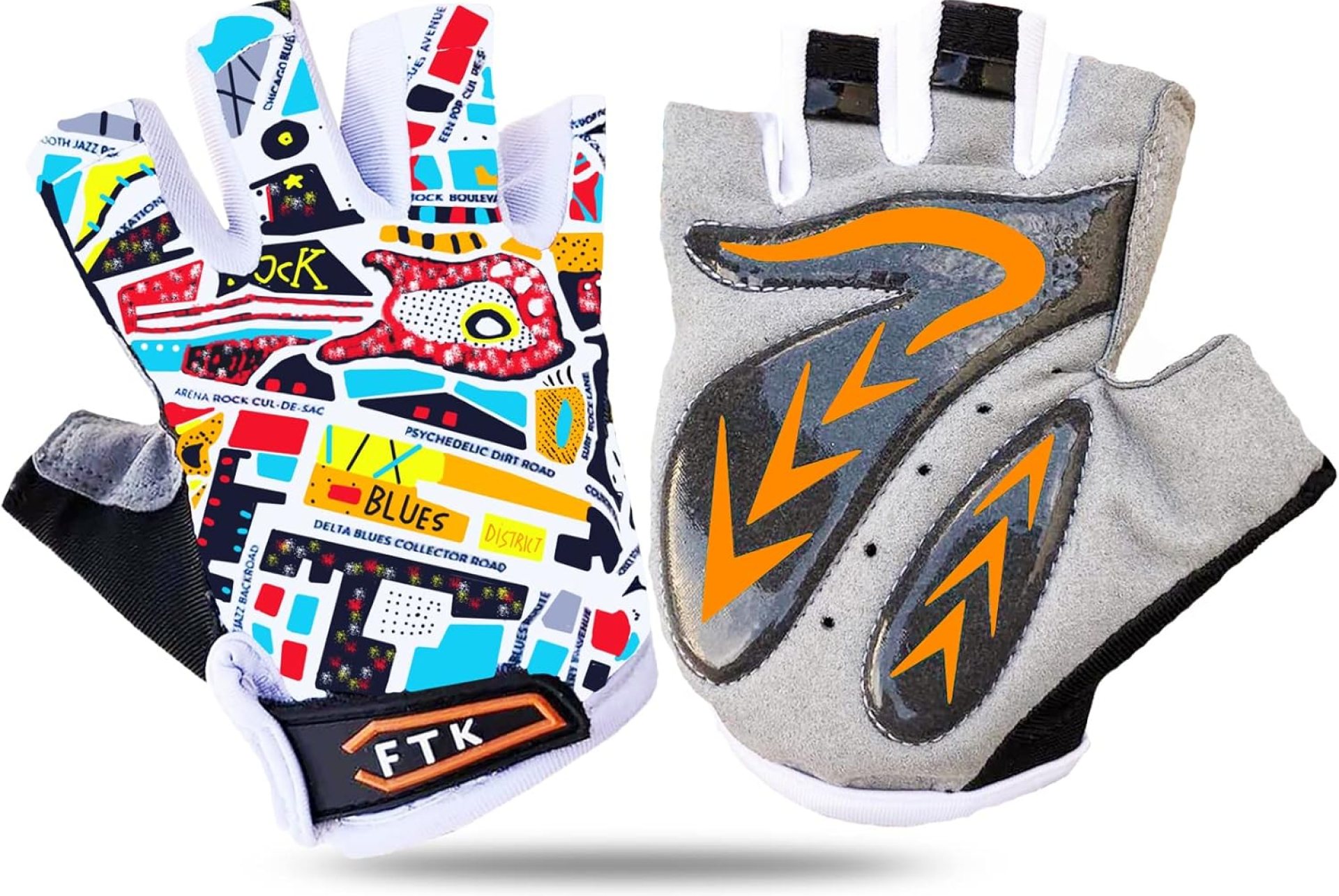 FIGNER Ten Kids Junior Cycling Gloves Outdoor Sport Road Mountain Bike, Fit Boy Girl Youth Age 2-11, Gel Padding Bicycle Half Finger Pair FIGNER Ten Kids Junior Cycling Gloves Outdoor Sport Road Mountain Bike, Fit Boy Girl Youth Age 2-11, Gel Padding Bicycle Half Finger Pair