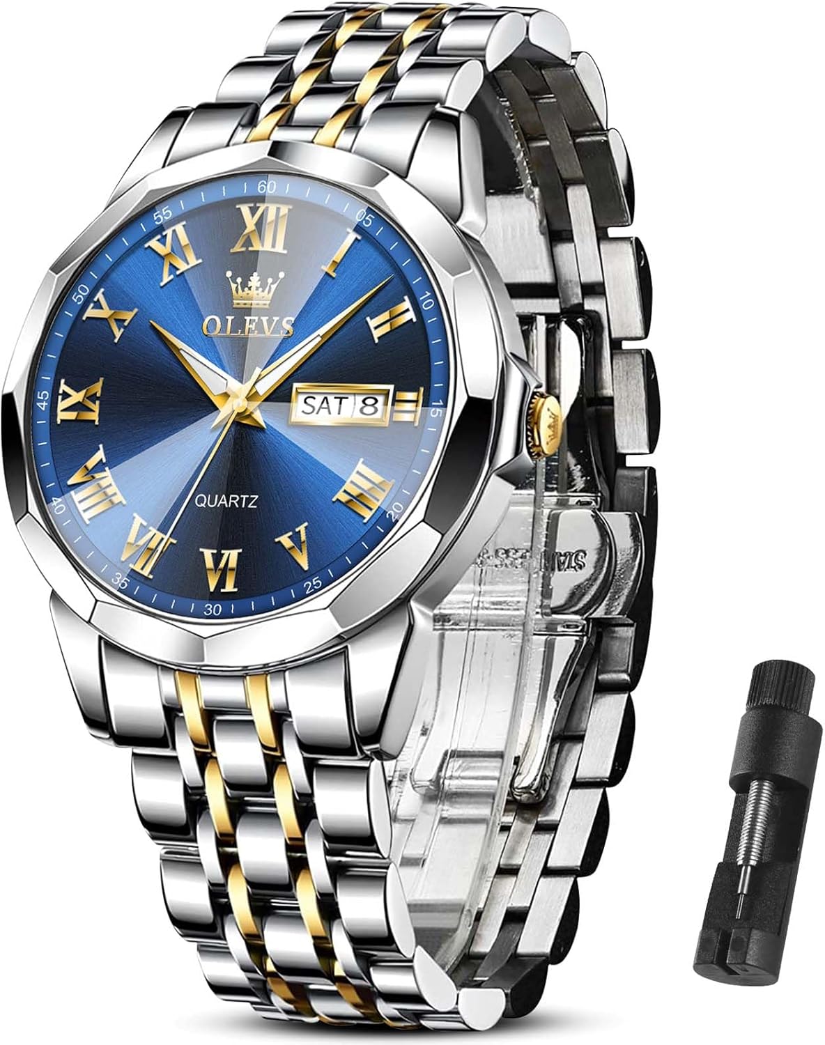 OLEVS Watch Men Luxury Watches for Men (Silver/Gold/Blue/Black)(Diamond/Roman Numeral/Arabic Numeral) Dial Watches Stainless Steel Watch Date Waterproof Dress Casual Reloj OLEVS Watch Men Luxury Watches for Men (Silver/Gold/Blue/Black)(Diamond/Roman Numeral/Arabic Numeral) Dial Watches Stainless Steel Watch Date Waterproof Dress Casual Reloj