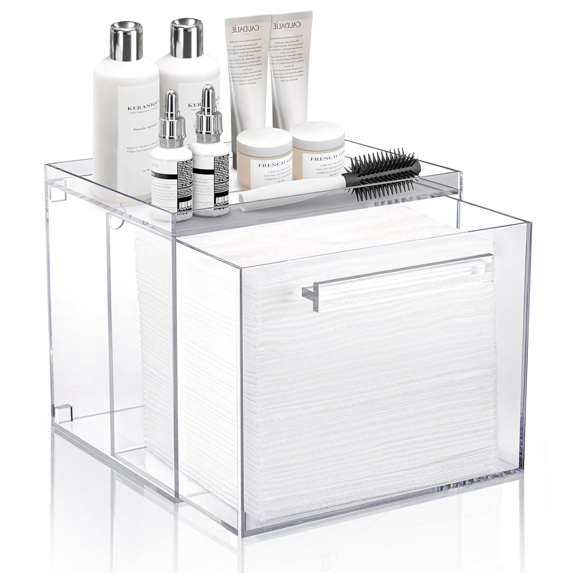 Disposable Facial Towel Storage Box Acrylic Towel Container Box Compatible with Clean Skin Club Clean Towel XL Wall-Mounted Makeup Organizer with Drawer for Face Towel (Excluding Facial Towels) Disposable Facial Towel Storage Box Acrylic Towel Container Box Compatible with Clean Skin Club Clean Towel XL Wall-Mounted Makeup Organizer with Drawer for Face Towel (Excluding Facial Towels)