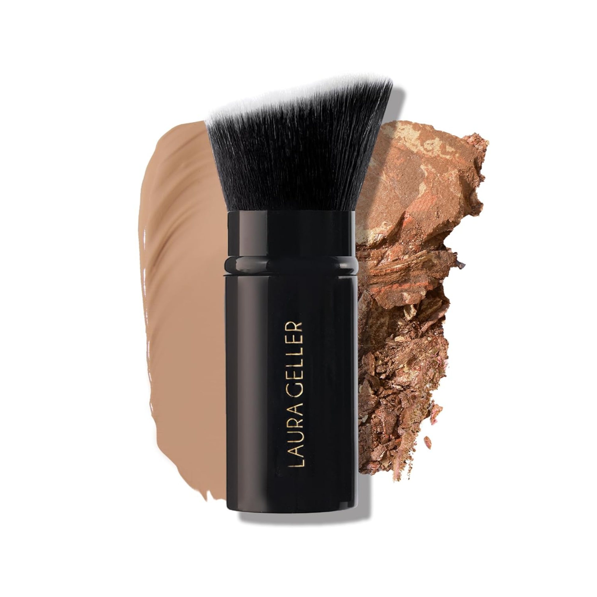 LAURA GELLER NEW YORK Retractable Black Kabuki Brush for Liquid, Cream and Powder Face Makeup With Aluminum Handle LAURA GELLER NEW YORK Retractable Black Kabuki Brush for Liquid, Cream and Powder Face Makeup With Aluminum Handle