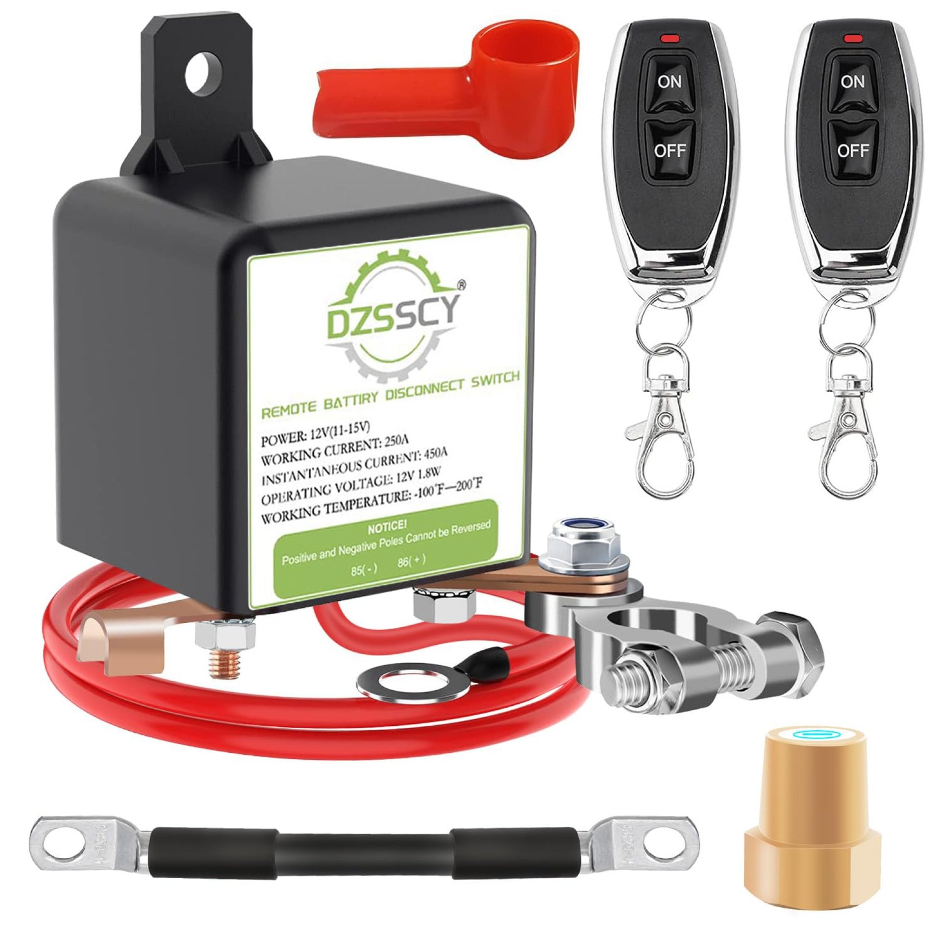 Remote Battery Disconnect Switch 12v, 250A, Battery Cut Off Switch Anti-Theft, Prevent Battery Drain, Remote Battery Kill Switch for Car, Disconnect Negative Car Kill Switch Anti-Theft, Truck Remote Battery Disconnect Switch 12v, 250A, Battery Cut Off Switch Anti-Theft, Prevent Battery Drain, Remote Battery Kill Switch for Car, Disconnect Negative Car Kill Switch Anti-Theft, Truck