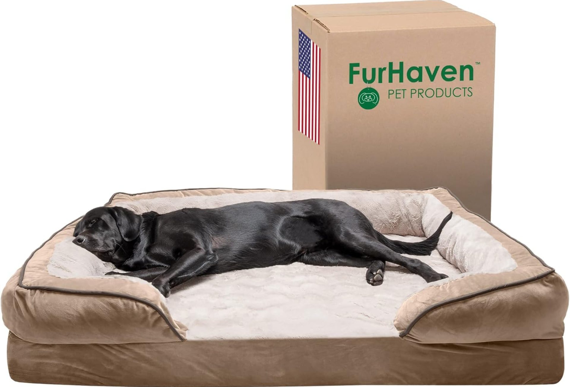 Furhaven Cooling Gel Dog Bed for Large Dogs w/ Removable Bolsters & Washable Cover, For Dogs Up to 125 lbs – Plush & Velvet Waves Perfect Comfort Sofa – Brownstone, Jumbo Plus/XXL Furhaven Cooling Gel Dog Bed for Large Dogs w/ Removable Bolsters & Washable Cover, For Dogs Up to 125 lbs – Plush & Velvet Waves Perfect Comfort Sofa – Brownstone, Jumbo Plus/XXL