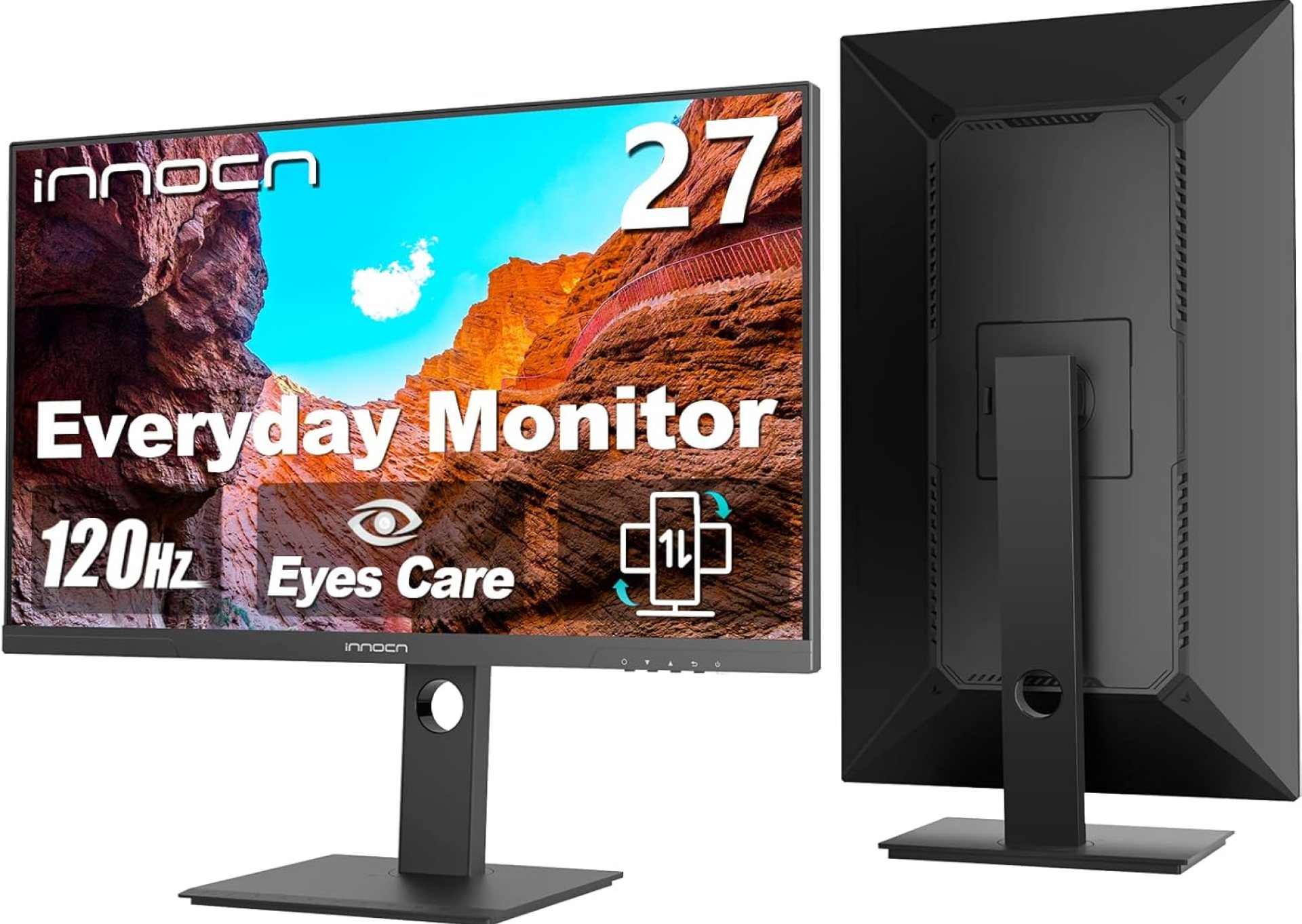 INNOCN 27″ Monitor 120Hz FHD 1920 x 1080p IPS PC Computer Desktop Gaming Display Built-in Speaker, Eyes Care, Height/Pivot Adjustable, HDMI, VGA, VESA Mountable – Black, 27D1FR INNOCN 27″ Monitor 120Hz FHD 1920 x 1080p IPS PC Computer Desktop Gaming Display Built-in Speaker, Eyes Care, Height/Pivot Adjustable, HDMI, VGA, VESA Mountable – Black, 27D1FR