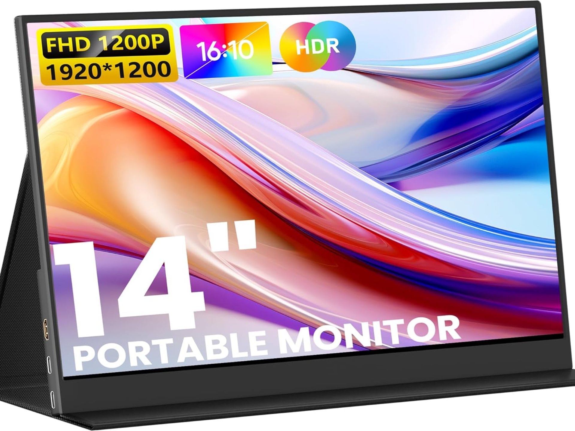 Portable Monitor 14inch FHD 1920 * 1200P Travel Monitor, USB-C HDMI Laptop Monitor with Dual Speakers, HDR Plug&Play, External Monitor for Laptop Mac PC Phone Xbox PS5 Switch Portable Monitor 14inch FHD 1920 * 1200P Travel Monitor, USB-C HDMI Laptop Monitor with Dual Speakers, HDR Plug&Play, External Monitor for Laptop Mac PC Phone Xbox PS5 Switch