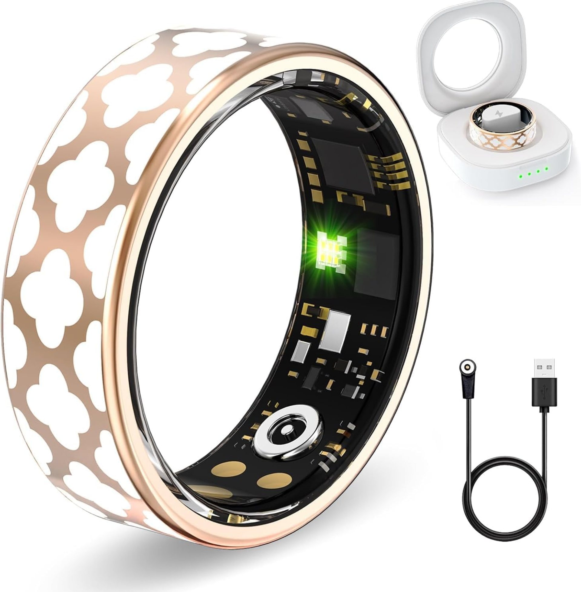 Health Rings for Women, Fitness Tracker with Heart Rate,Blood Oxygen, Blood Pressure, Sleep Tracker, Step Tracker, No Subscription Fee, IP68 Waterproof Smart Ring for iphone & Android (Rose Gold, 7#) Health Rings for Women, Fitness Tracker with Heart Rate,Blood Oxygen, Blood Pressure, Sleep Tracker, Step Tracker, No Subscription Fee, IP68 Waterproof Smart Ring for iphone & Android (Rose Gold, 7#)