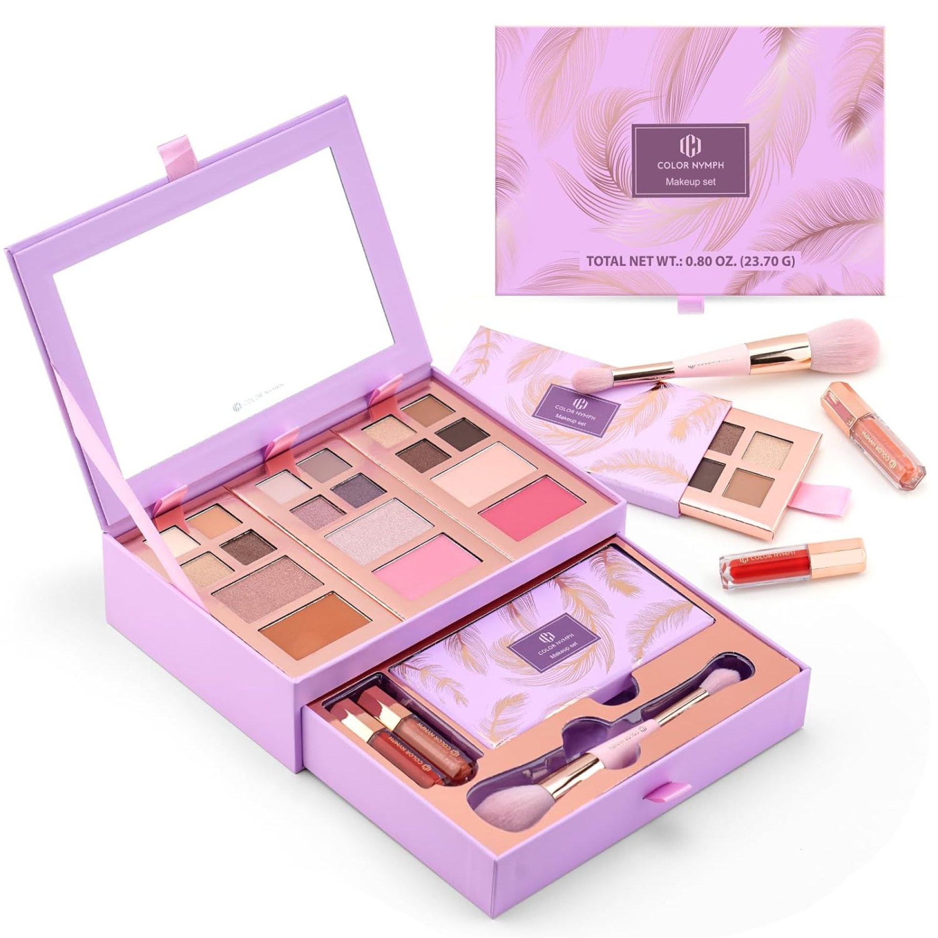 Color Nymph Complete Makeup Kit – 2025 Trendy Colors, Cruelty-Free, Perfect for Daily, Festival, Party, & Professional Looks, with Detachable Jewelry Storage, Ideal Teen & Young Adult Gift (Purple) Color Nymph Complete Makeup Kit – 2025 Trendy Colors, Cruelty-Free, Perfect for Daily, Festival, Party, & Professional Looks, with Detachable Jewelry Storage, Ideal Teen & Young Adult Gift (Purple)