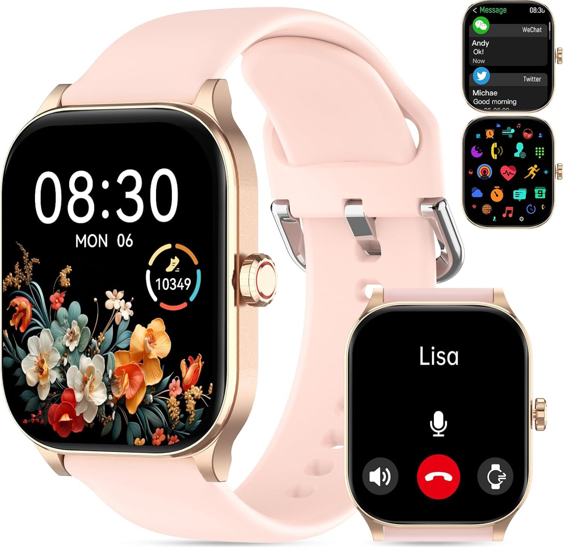 Smart Watch for Women Men(Answer/Make Call), Smartwatches with Heart Rate/SpO2/Sleep/Stress Monitor, IP68 Waterproof Activity Tracker for Android iPhone, 100+ Sports Fitness Watches (Pink, 2.01) Smart Watch for Women Men(Answer/Make Call), Smartwatches with Heart Rate/SpO2/Sleep/Stress Monitor, IP68 Waterproof Activity Tracker for Android iPhone, 100+ Sports Fitness Watches (Pink, 2.01)