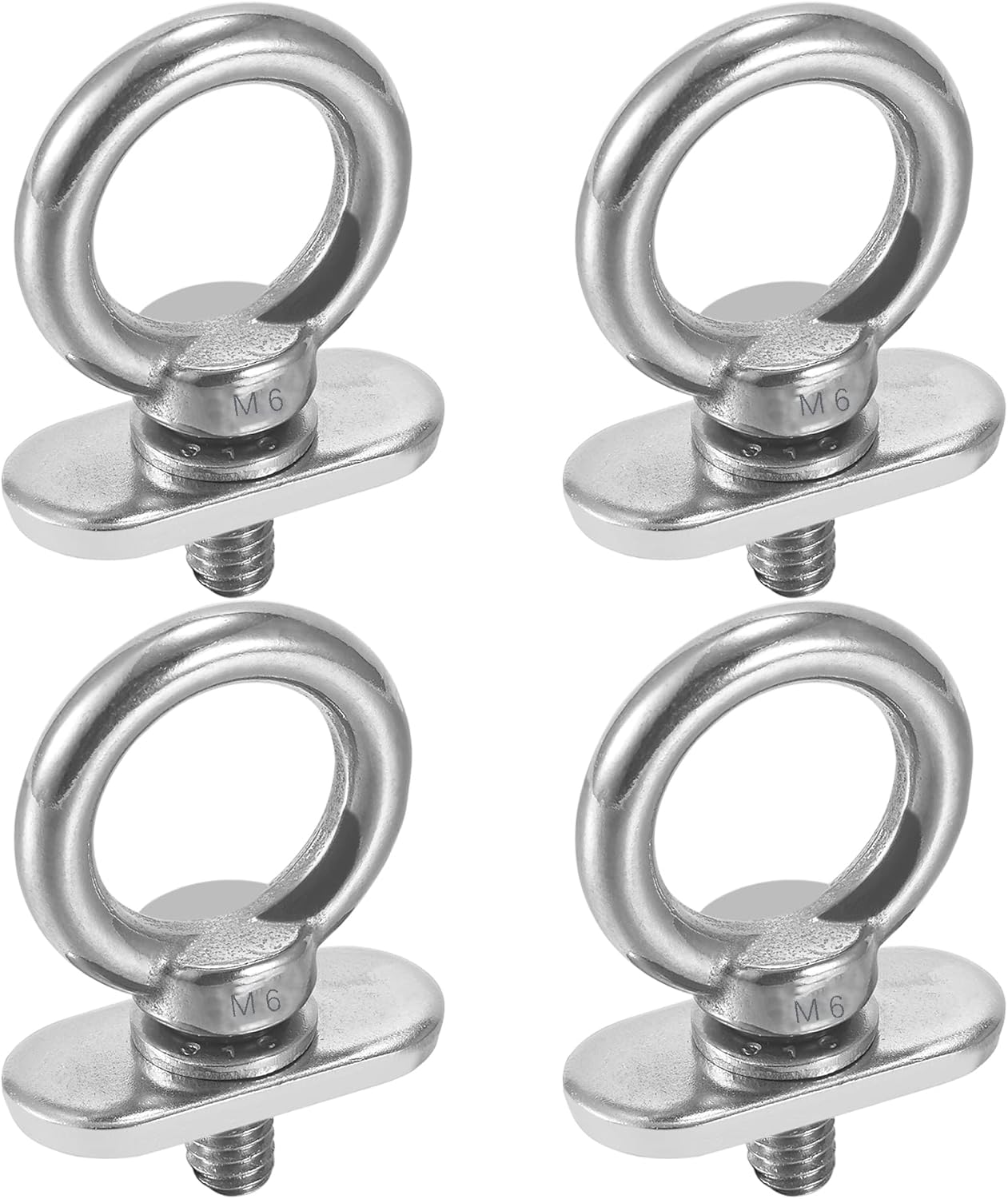 4 Packs Track Mount Tie Down Eyelets, M6 Bolt, Stainless Steel, Hold Your Bungee Cord or Ropes Rowing Inflatable, Kayak Track Accessories(No Track Included) 4 Packs Track Mount Tie Down Eyelets, M6 Bolt, Stainless Steel, Hold Your Bungee Cord or Ropes Rowing Inflatable, Kayak Track Accessories(No Track Included)