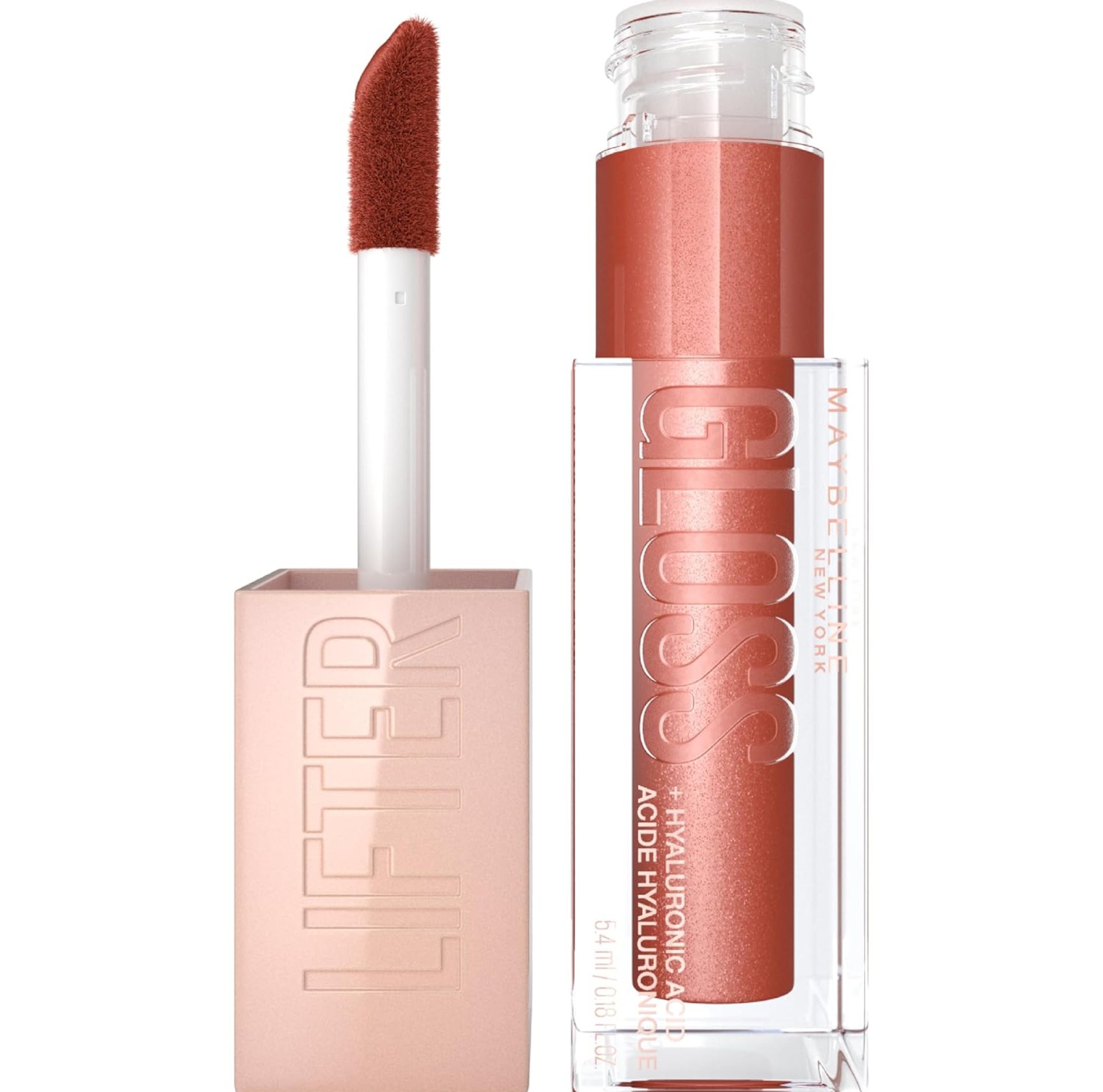 Maybelline Lifter Gloss, Hydrating Lip Gloss with Hyaluronic Acid, High Shine for Plumper Looking Lips, Topaz, Terracotta Neutral, 0.18 Ounce Maybelline Lifter Gloss, Hydrating Lip Gloss with Hyaluronic Acid, High Shine for Plumper Looking Lips, Topaz, Terracotta Neutral, 0.18 Ounce