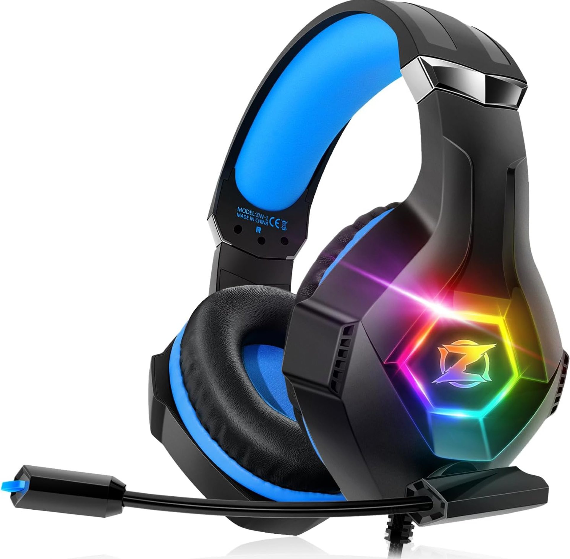 Gaming Headset for PC, Ps4, Ps5, Xbox Headset with 7.1 Surround Sound, Gaming Headphones with Noise Cancelling Mic RGB Light Over Ear Headphones for Xbox Series X/S, Switch-Blue Gaming Headset for PC, Ps4, Ps5, Xbox Headset with 7.1 Surround Sound, Gaming Headphones with Noise Cancelling Mic RGB Light Over Ear Headphones for Xbox Series X/S, Switch-Blue
