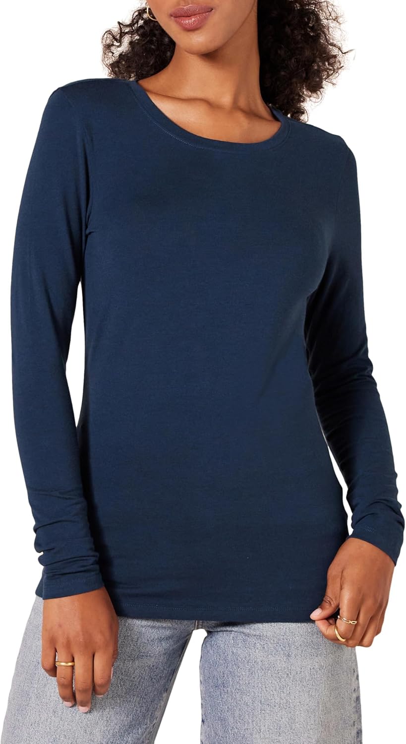 Amazon Essentials Women’s Classic-Fit Long-Sleeve Crewneck T-Shirt (Available in Plus Size) Amazon Essentials Women’s Classic-Fit Long-Sleeve Crewneck T-Shirt (Available in Plus Size)