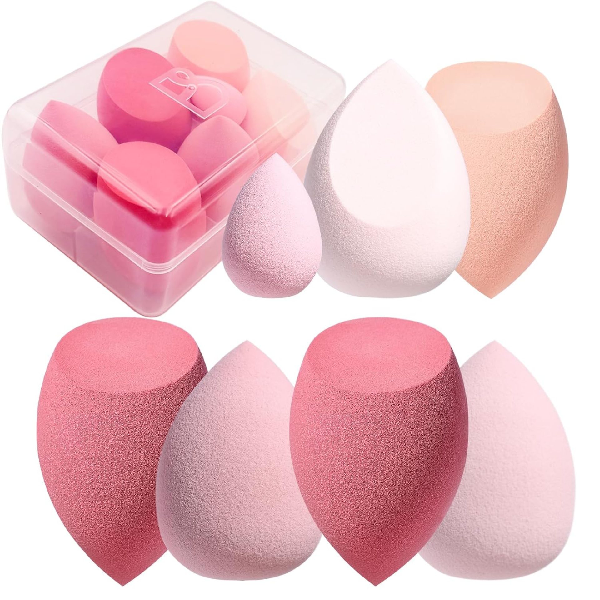 Makeup Sponge Set BS-MALL Blender Sponges 7 Pcs for Liquid, Cream, and Powder, Multi-colored with 1 Mini Makeup Sponge Pink (A-Pink) Makeup Sponge Set BS-MALL Blender Sponges 7 Pcs for Liquid, Cream, and Powder, Multi-colored with 1 Mini Makeup Sponge Pink (A-Pink)