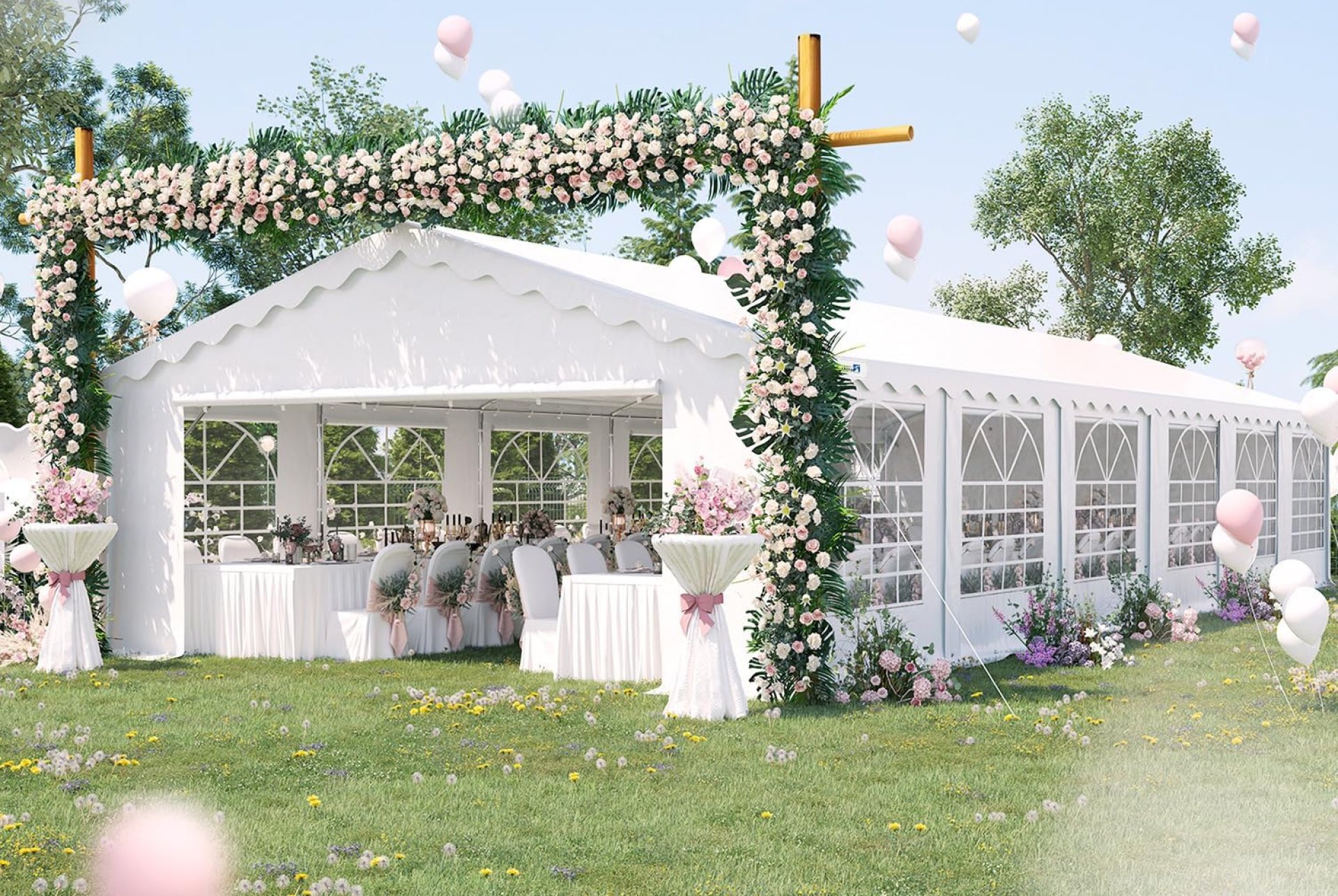 PEAKTOP OUTDOOR 20’X40′ Party Tent Heavy Duty Wedding Tent Outdoor Gazebo Event Shelter Canopy with Carry Bags PEAKTOP OUTDOOR 20’X40′ Party Tent Heavy Duty Wedding Tent Outdoor Gazebo Event Shelter Canopy with Carry Bags