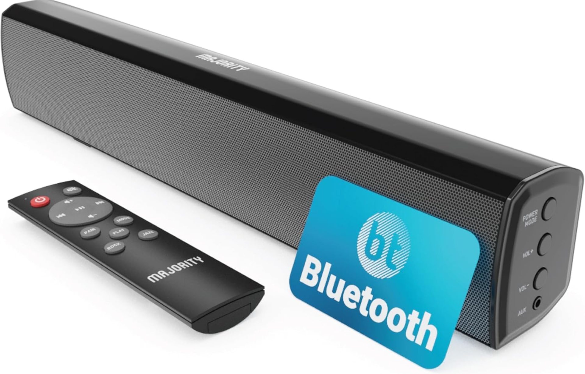 Majority Sound Bar for Smart TV, 50 Watts, 2.0 Bluetooth TV Sound Bar, 15 Inch Home Audio Sound Bars, Small Soundbar for TV and PC | AUX, RCA, Optical, USB | Gaming, Music, Movies – Bowfell Black Majority Sound Bar for Smart TV, 50 Watts, 2.0 Bluetooth TV Sound Bar, 15 Inch Home Audio Sound Bars, Small Soundbar for TV and PC | AUX, RCA, Optical, USB | Gaming, Music, Movies – Bowfell Black