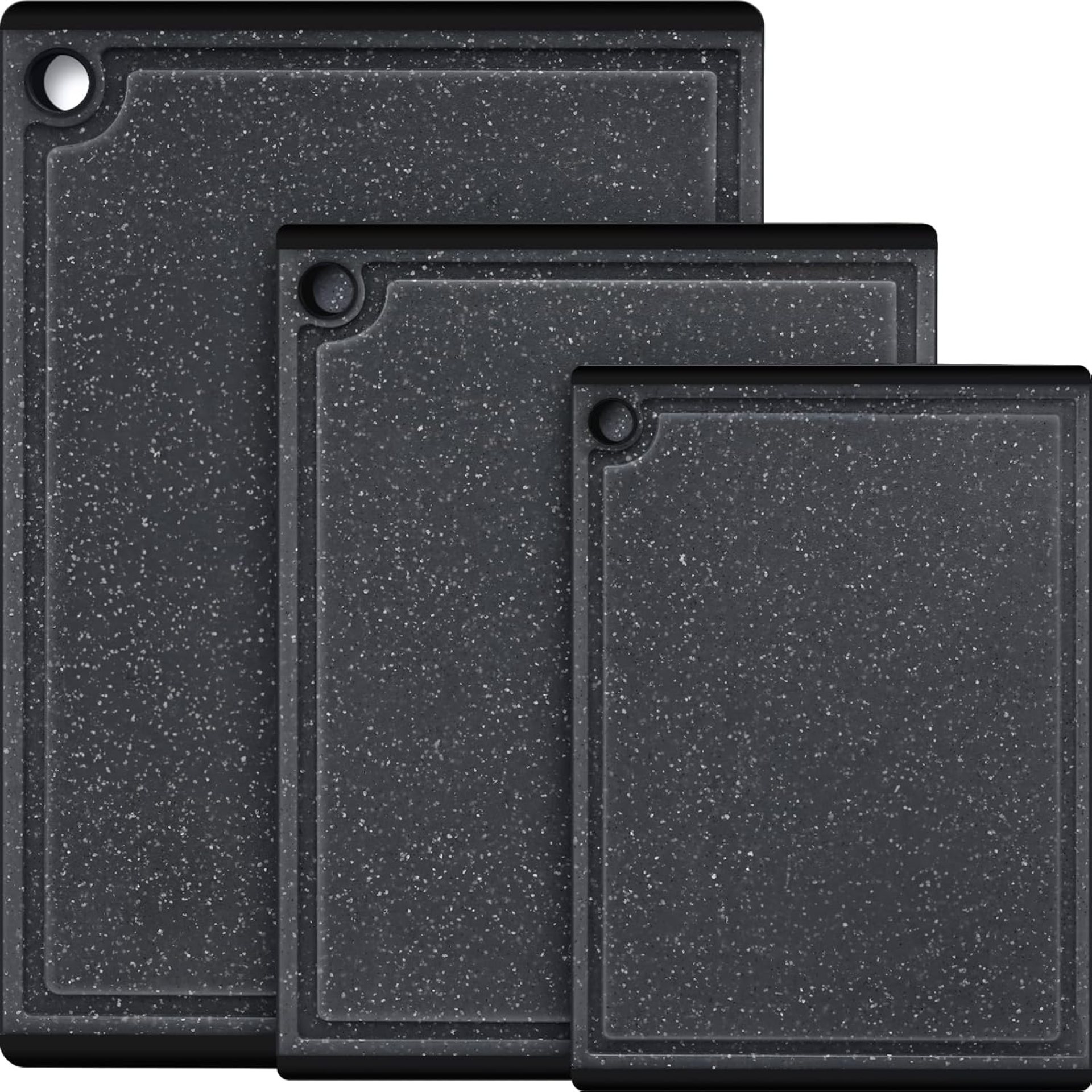 Plastic Cutting Boards for Kitchen, 3-Piece Large Cutting Board Set Dishwasher Safe Chopping Boards with Non-slip Feet and Juice Grooves, Kikcoin Plastic Cutting Boards for Kitchen, 3-Piece Large Cutting Board Set Dishwasher Safe Chopping Boards with Non-slip Feet and Juice Grooves, Kikcoin