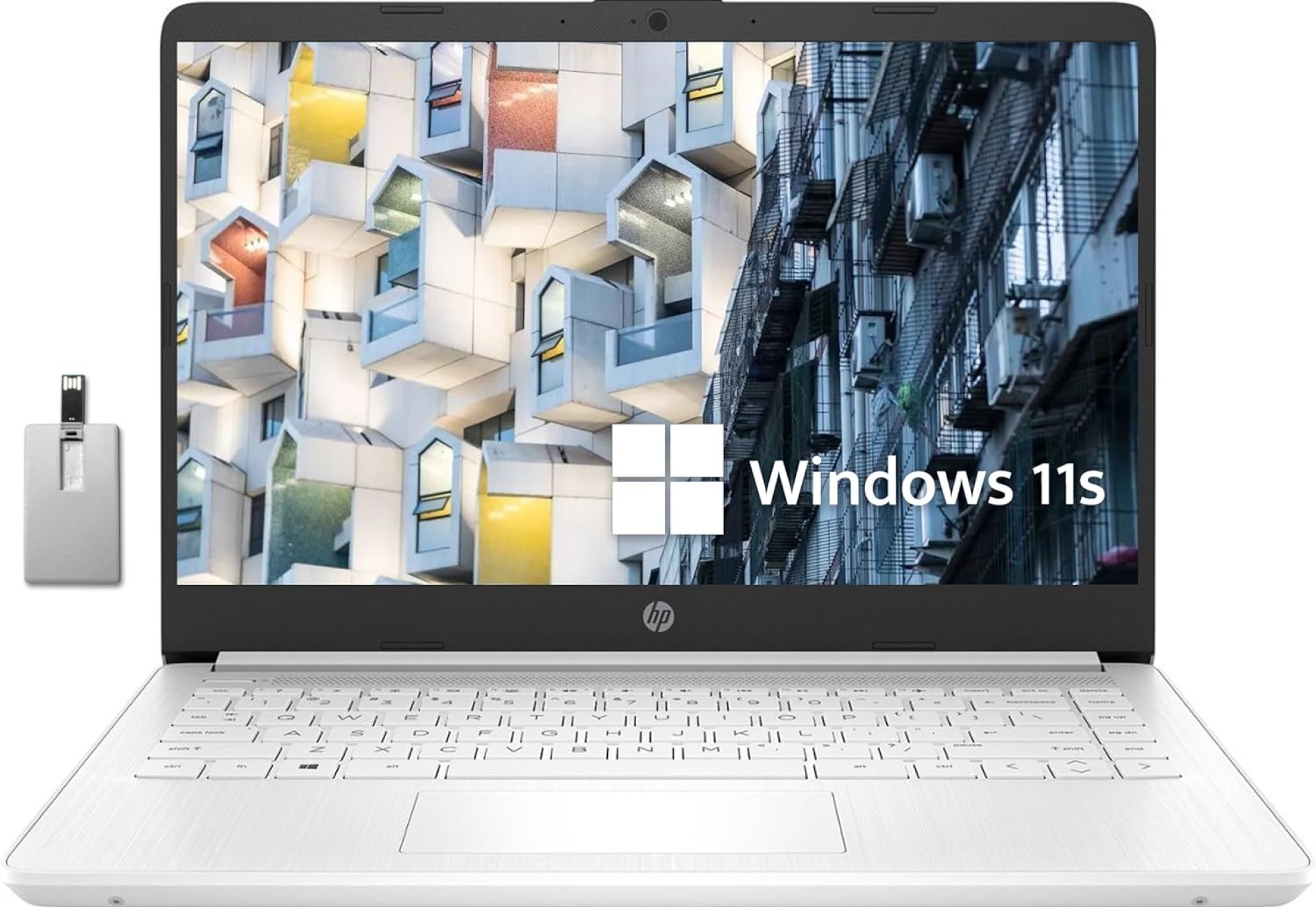 HP Premium Stream 14″ HD BrightView Laptop, Intel Celeron N4120, 8GB RAM, 64GB eMMC, Intel UHD Graphics, Bluetooth, Webcam, 1 Year Office 365, WiFi, HDMI, Win 11s, White, 32GB Hotface USB Card HP Premium Stream 14″ HD BrightView Laptop, Intel Celeron N4120, 8GB RAM, 64GB eMMC, Intel UHD Graphics, Bluetooth, Webcam, 1 Year Office 365, WiFi, HDMI, Win 11s, White, 32GB Hotface USB Card