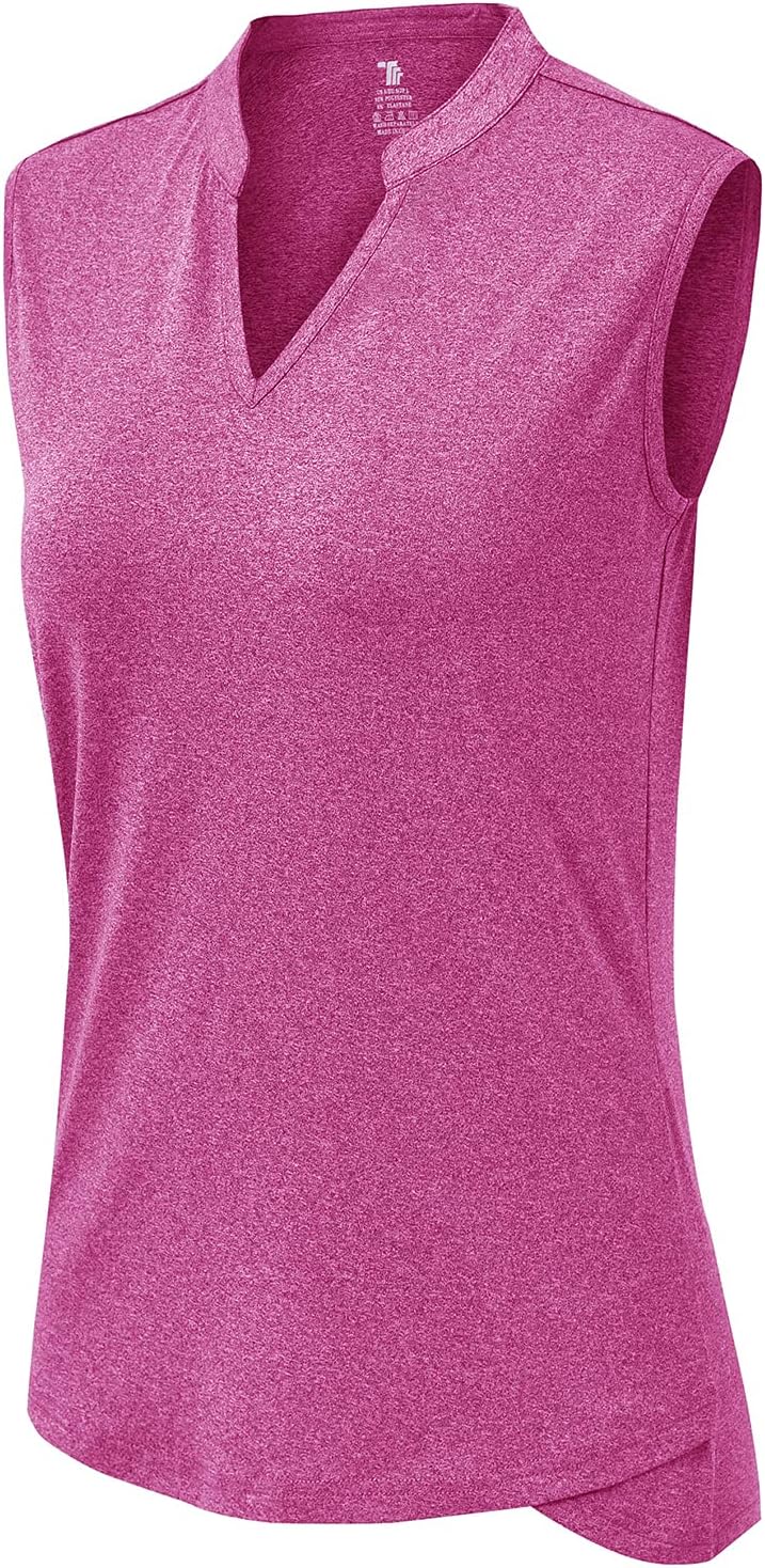 BGOWATU Women’s Golf Polo T-Shirts Sleeveless V Neck Collarless Tennis Shirts UV Protection Quick Dry Lightweight BGOWATU Women’s Golf Polo T-Shirts Sleeveless V Neck Collarless Tennis Shirts UV Protection Quick Dry Lightweight