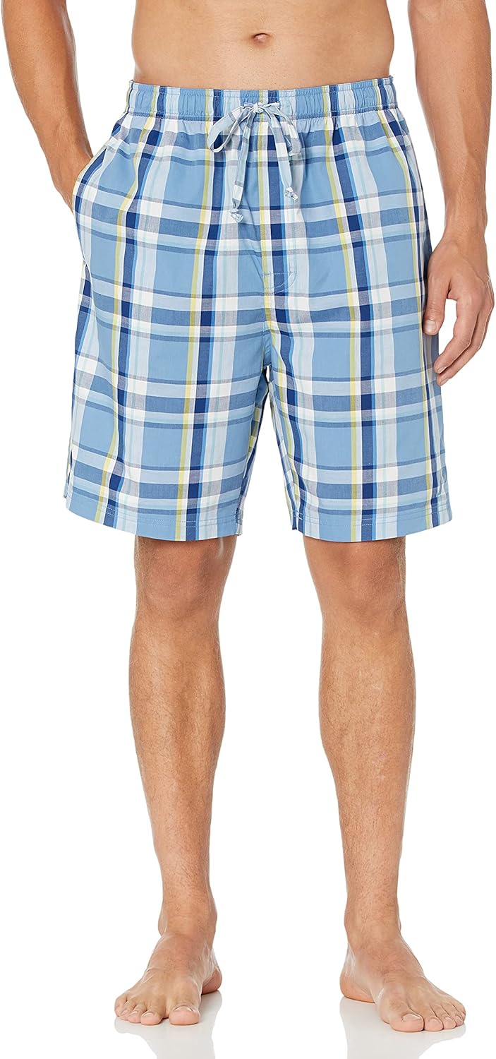 Nautica Men’s Soft Woven 100% Cotton Elastic Waistband Sleep Pajama Short Nautica Men’s Soft Woven 100% Cotton Elastic Waistband Sleep Pajama Short