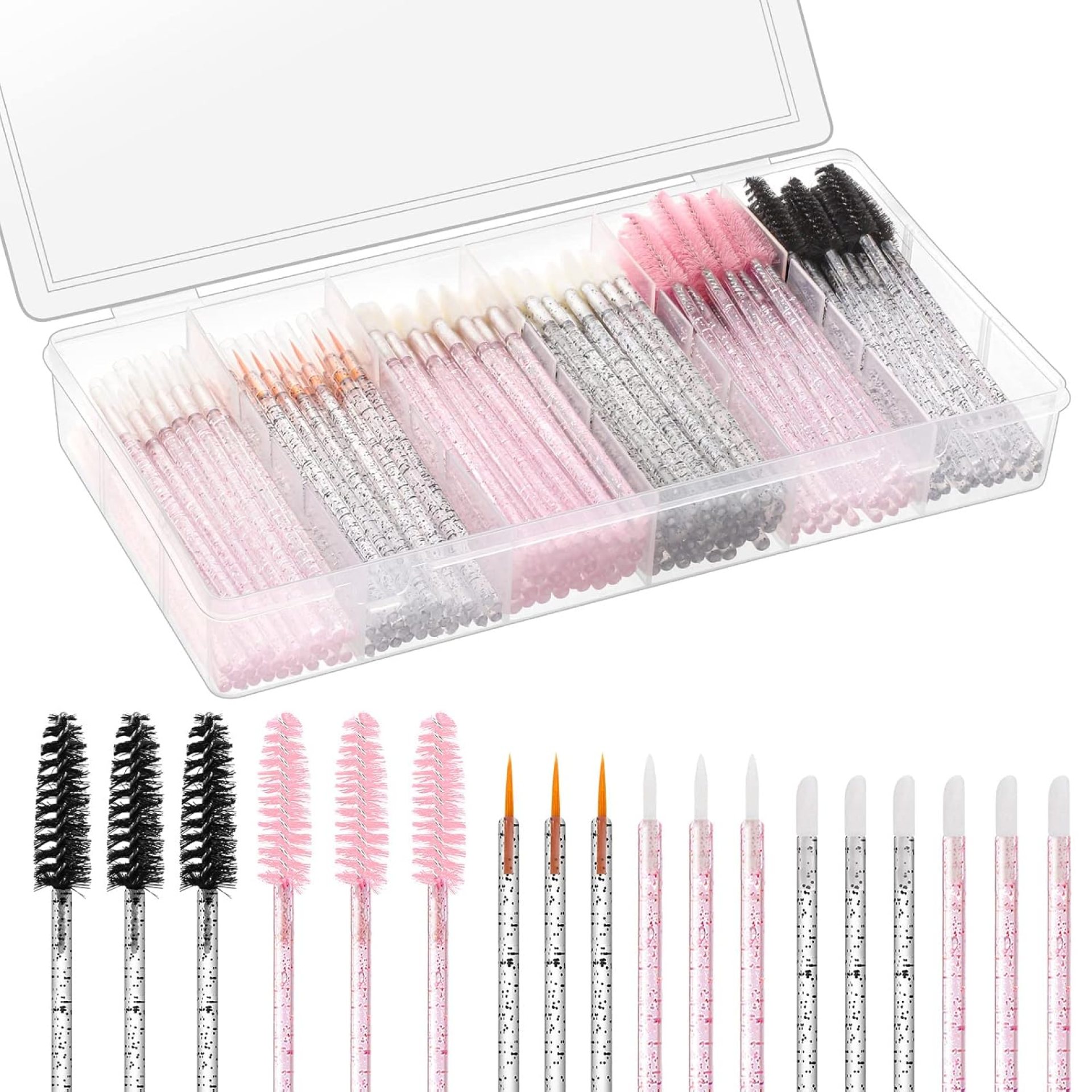 270 PCS Crystal Disposable Makeup Applicators Kit, Makeup Artist Must Haves Tools 100 Mascara Wands 100 Lipstick Applicators 70 Eyeliner Brushes with Organizer Box Christmas Gifts for Women 270 PCS Crystal Disposable Makeup Applicators Kit, Makeup Artist Must Haves Tools 100 Mascara Wands 100 Lipstick Applicators 70 Eyeliner Brushes with Organizer Box Christmas Gifts for Women