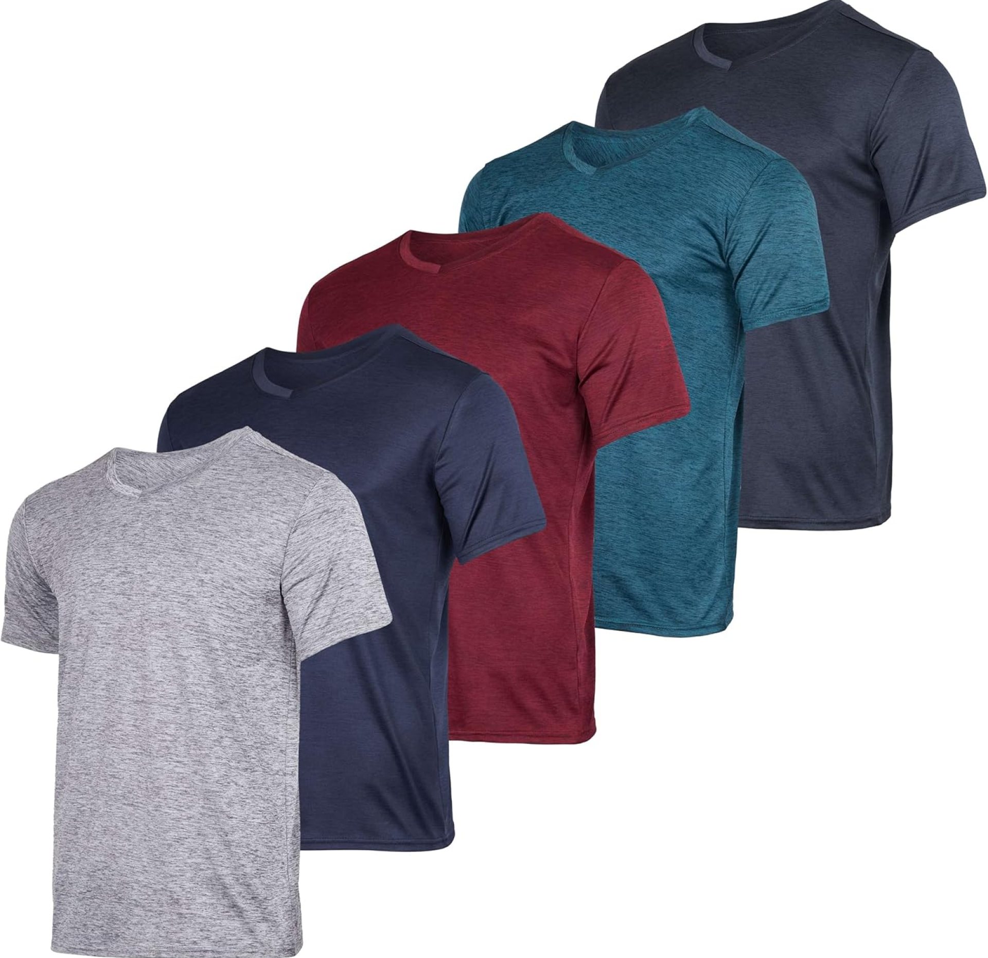 Real Essentials 5 Pack: Men’s V-Neck Dry-Fit Moisture Wicking Active Athletic Tech Performance T-Shirt Real Essentials 5 Pack: Men’s V-Neck Dry-Fit Moisture Wicking Active Athletic Tech Performance T-Shirt