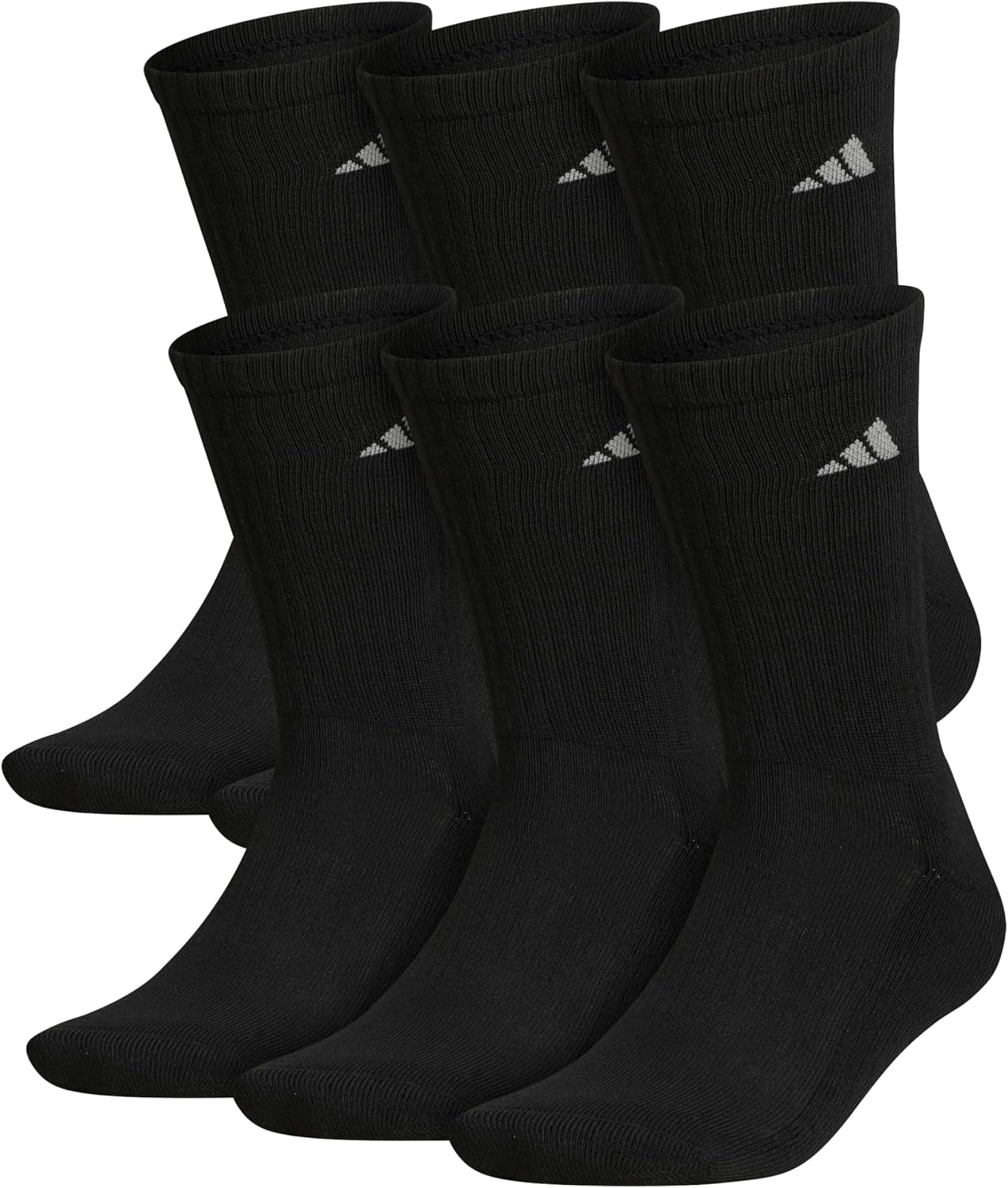 adidas Men’s Athletic Cushioned Crew Socks with arch compression for a secure fit (6-Pair) adidas Men’s Athletic Cushioned Crew Socks with arch compression for a secure fit (6-Pair)