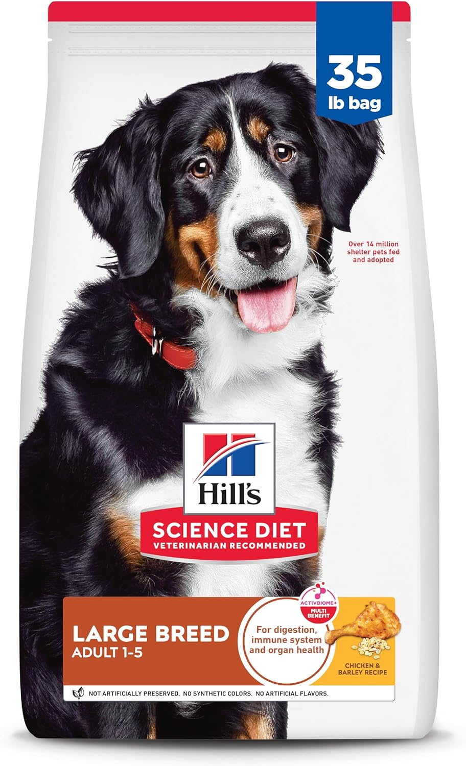 Hill’s Science Diet Large Breed, Adult 1-5, Large Breed Premium Nutrition, Dry Dog Food, Chicken & Barley, 35 lb Bag Hill’s Science Diet Large Breed, Adult 1-5, Large Breed Premium Nutrition, Dry Dog Food, Chicken & Barley, 35 lb Bag