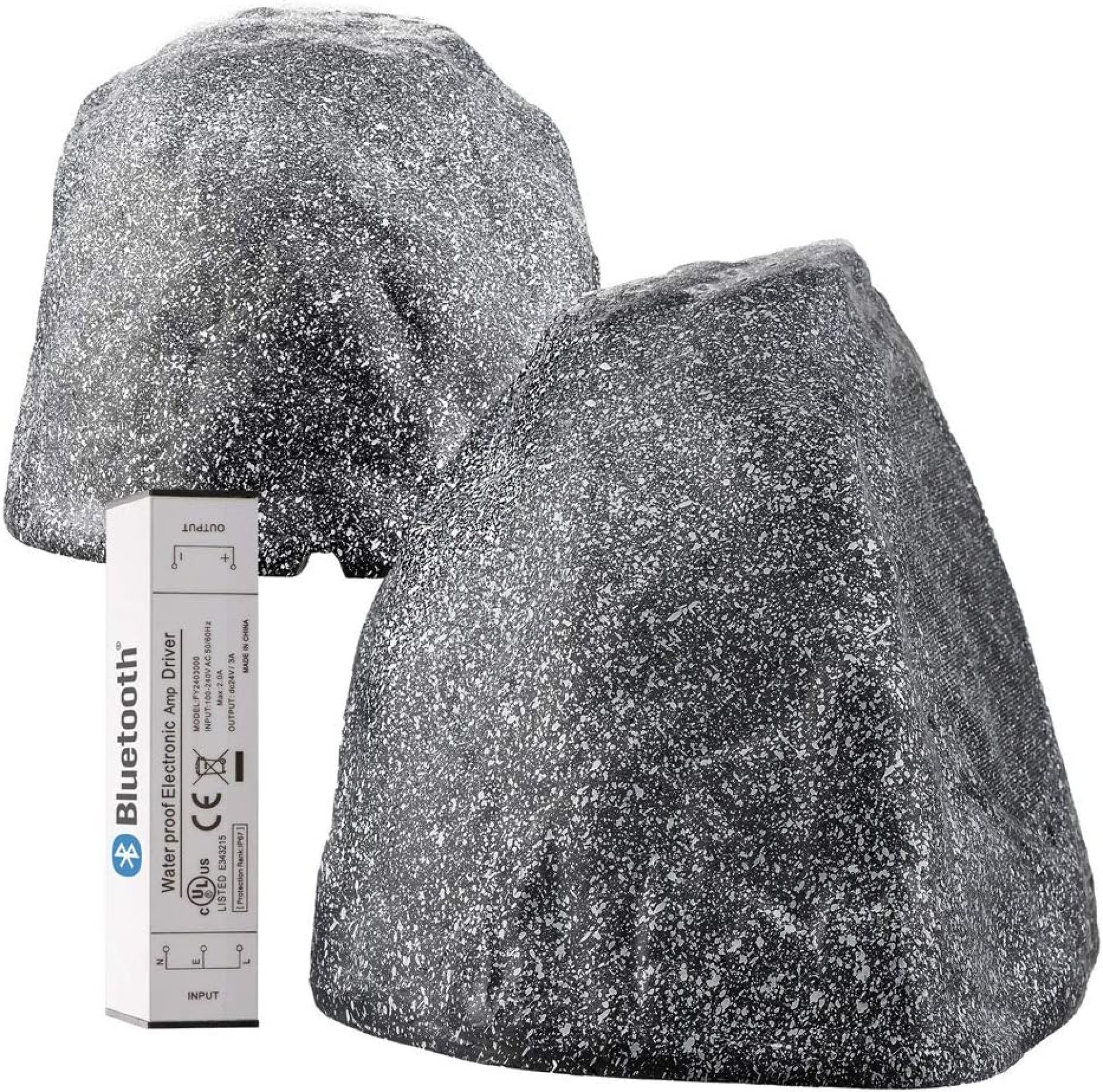 OSD Audio 8″ Wireless Bluetooth Outdoor Rock Speaker Granite Grey Pair IP67 Power Supply BTR805 OSD Audio 8″ Wireless Bluetooth Outdoor Rock Speaker Granite Grey Pair IP67 Power Supply BTR805