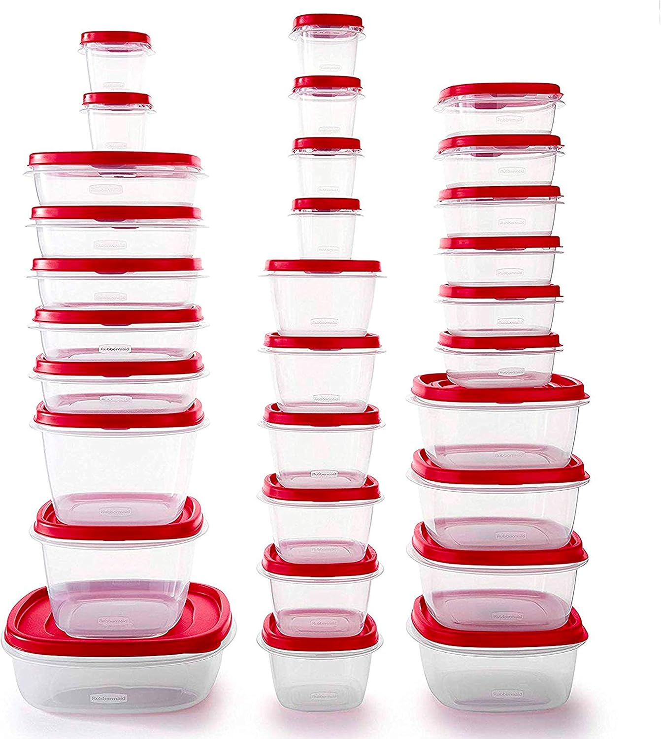 Rubbermaid 60-Piece Food Storage Containers with Lids, Microwave and Dishwasher Safe, Red Color, Ideal for Meal Prep and Pantry Storage Rubbermaid 60-Piece Food Storage Containers with Lids, Microwave and Dishwasher Safe, Red Color, Ideal for Meal Prep and Pantry Storage