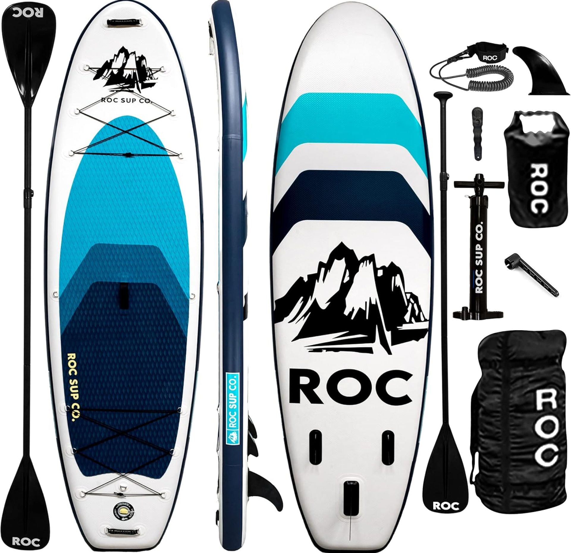 Roc Inflatable Stand Up Paddle Boards 10 ft 6 in with Premium SUP Paddle Board Accessories, Wide Stable Design, Non-Slip Comfort Deck for Youth & Adults Roc Inflatable Stand Up Paddle Boards 10 ft 6 in with Premium SUP Paddle Board Accessories, Wide Stable Design, Non-Slip Comfort Deck for Youth & Adults