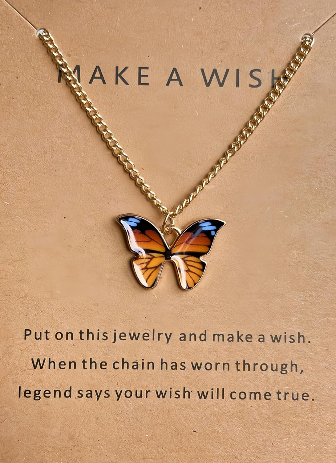 DEQIYIJI Cute Butterfly Pendant Necklace Jewelry Gifts For Women Dainty Stuff With Message Card DEQIYIJI Cute Butterfly Pendant Necklace Jewelry Gifts For Women Dainty Stuff With Message Card