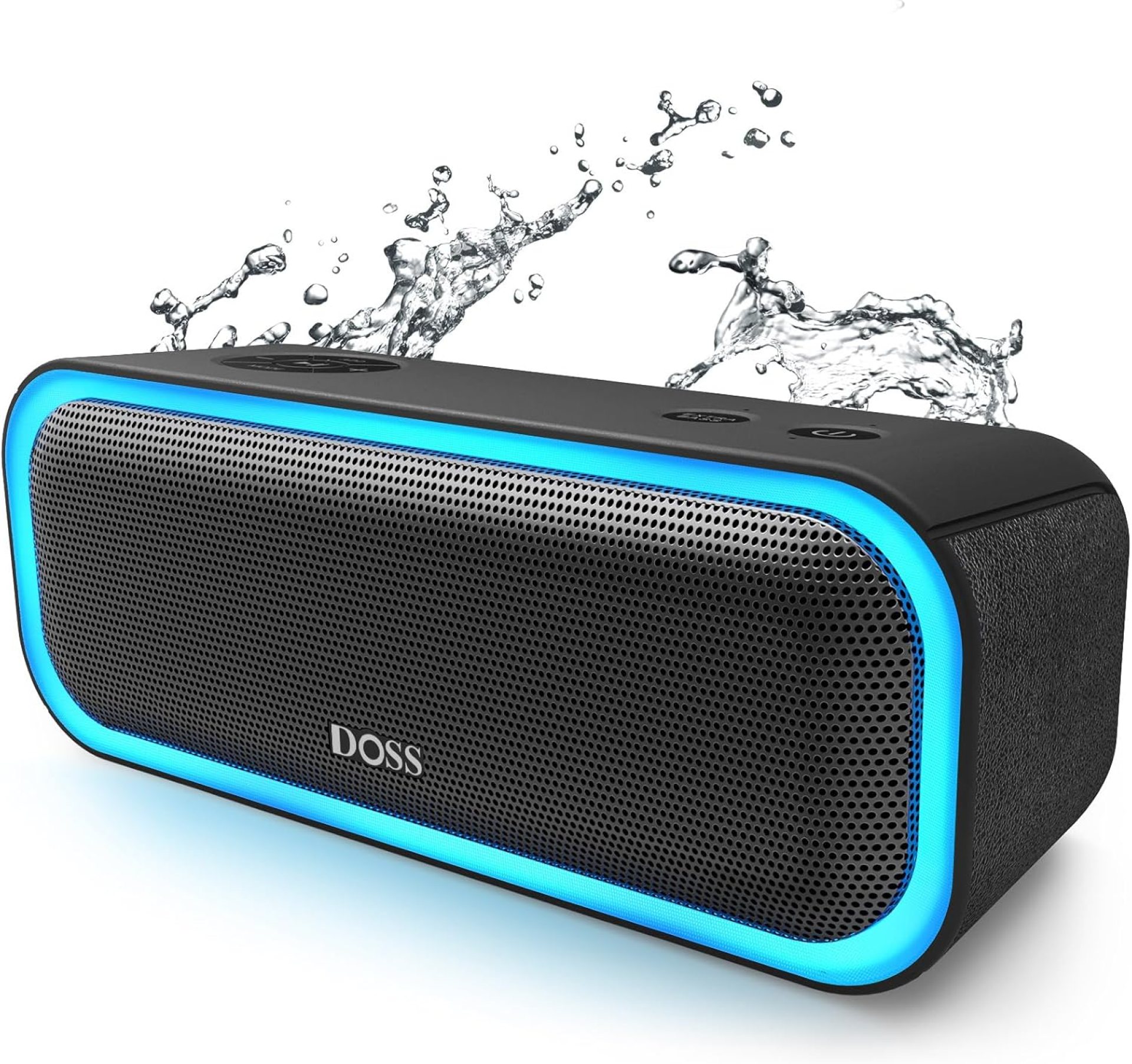 DOSS SoundBox Pro Bluetooth Speaker with 20W Stereo Sound, Active Extra Bass, IPX6 Waterproof, TWS Pairing, Multi-Colors Lights, 20H Playtime, Portable for Beach, Outdoor-Black DOSS SoundBox Pro Bluetooth Speaker with 20W Stereo Sound, Active Extra Bass, IPX6 Waterproof, TWS Pairing, Multi-Colors Lights, 20H Playtime, Portable for Beach, Outdoor-Black