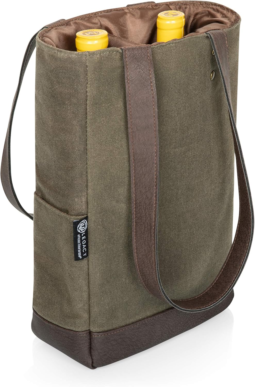 Legacy – a Picnic Time Brand, Bottle Insulated Wine Bag, Distressed Waxed Canvas Wine Tote Bag, Wine Gift Bag Legacy – a Picnic Time Brand, Bottle Insulated Wine Bag, Distressed Waxed Canvas Wine Tote Bag, Wine Gift Bag