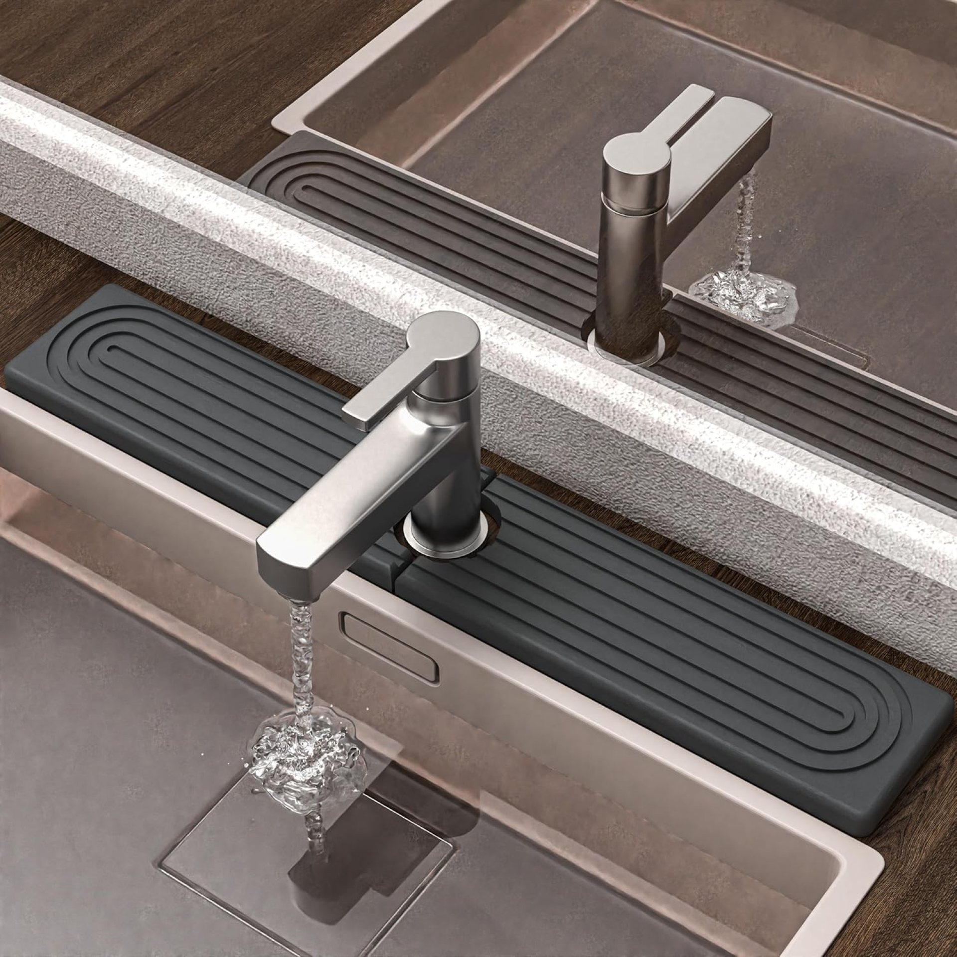 Faucet Mat for Kitchen Sink – Super Absorbent Diatomite Fast Drying Stone, Quick Drying Splash Guard,Prevents Moisture Buildup Sink, Durable Protector for Kitchen,Bathroom Counter Faucet Mat for Kitchen Sink – Super Absorbent Diatomite Fast Drying Stone, Quick Drying Splash Guard,Prevents Moisture Buildup Sink, Durable Protector for Kitchen,Bathroom Counter