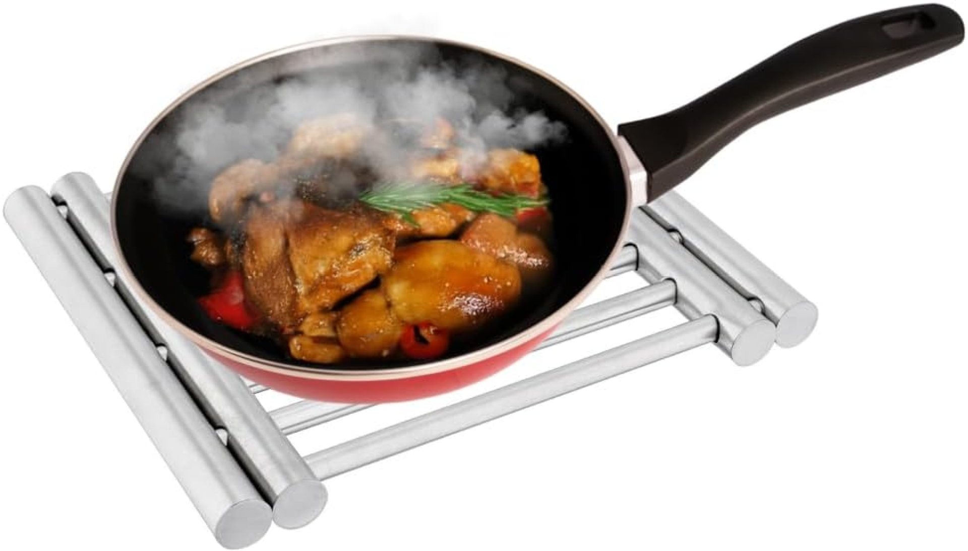 HEXAR Stainless Steel Extendable Coaster, Hot Pot Placement Trivet, 22 to 37cm for Home Kitchen Dining Table, More Than Two Pots, Table Mat Kitchen Dining Tableware Accessories HEXAR Stainless Steel Extendable Coaster, Hot Pot Placement Trivet, 22 to 37cm for Home Kitchen Dining Table, More Than Two Pots, Table Mat Kitchen Dining Tableware Accessories