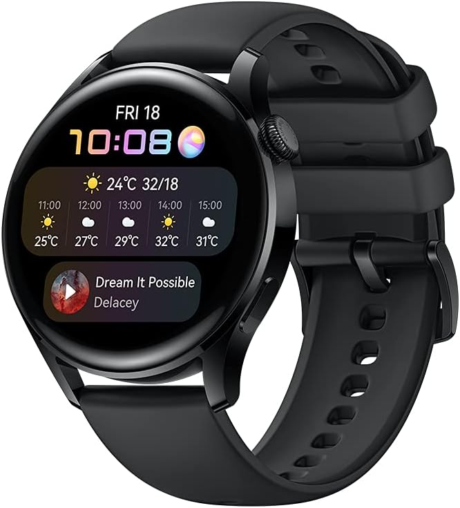 Huawei Watch 3 – 4G Smartwatch With 1.43” Amoled Display, 3 Days Battery Life, 24/7 Spo2 And Heart Rate Monitoring, Built-In Gps, 5Atm, Black Huawei Watch 3 – 4G Smartwatch With 1.43” Amoled Display, 3 Days Battery Life, 24/7 Spo2 And Heart Rate Monitoring, Built-In Gps, 5Atm, Black